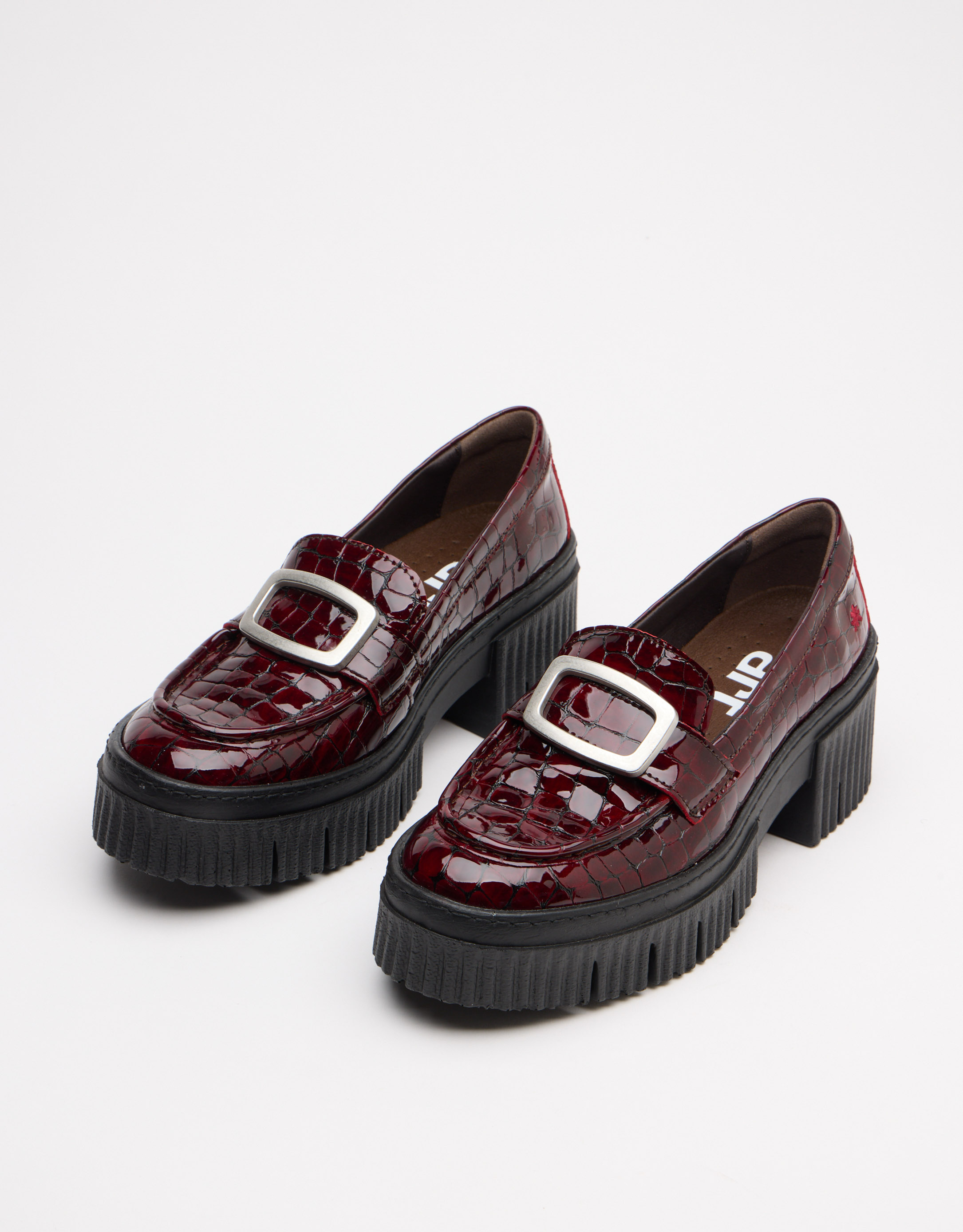 נעלי נשים - Art - נעלי מוקסין עם אבזם YORK - בורדו2