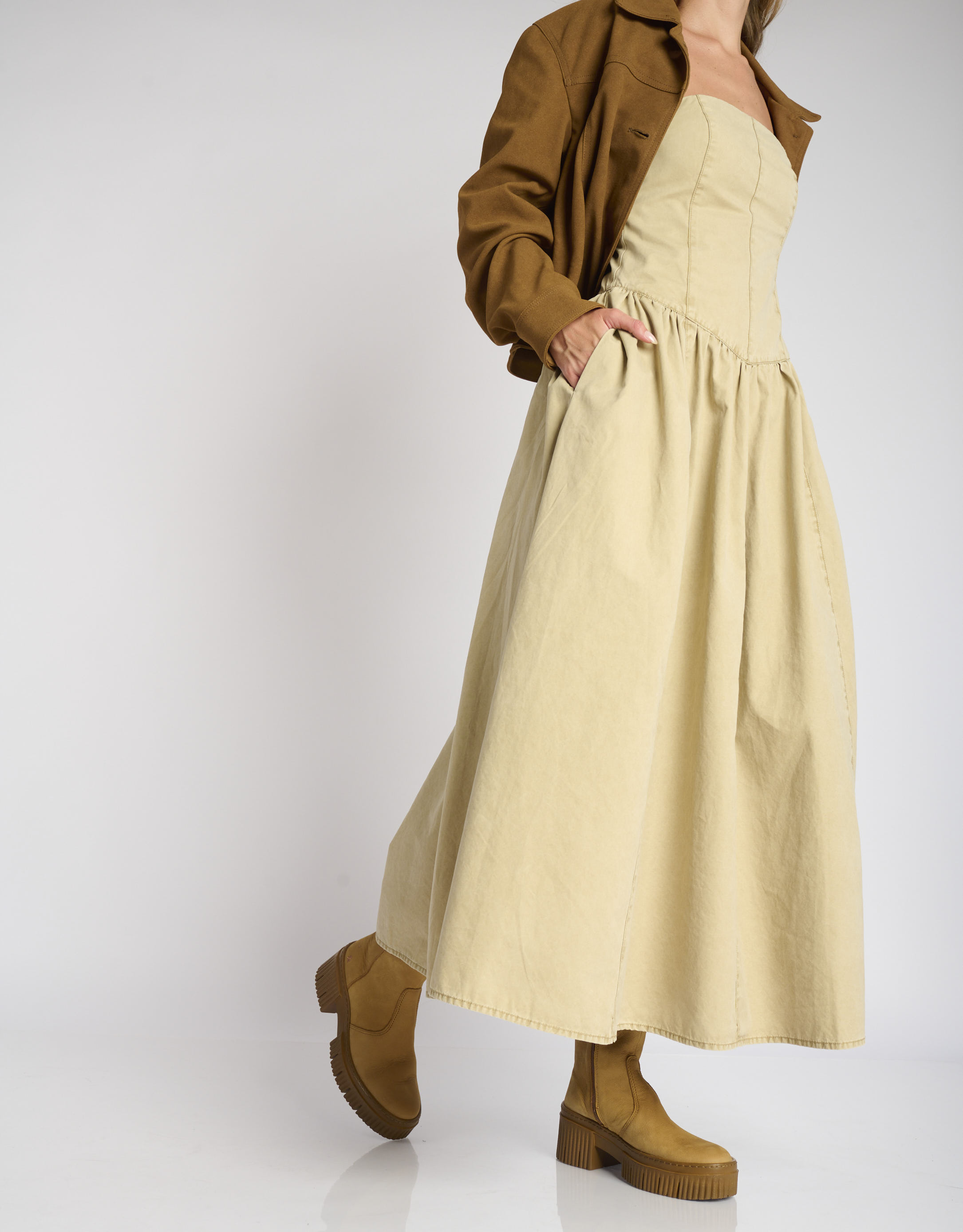 נעלי נשים - Art - מגפוני פלטפורמה YORK - חרדל4