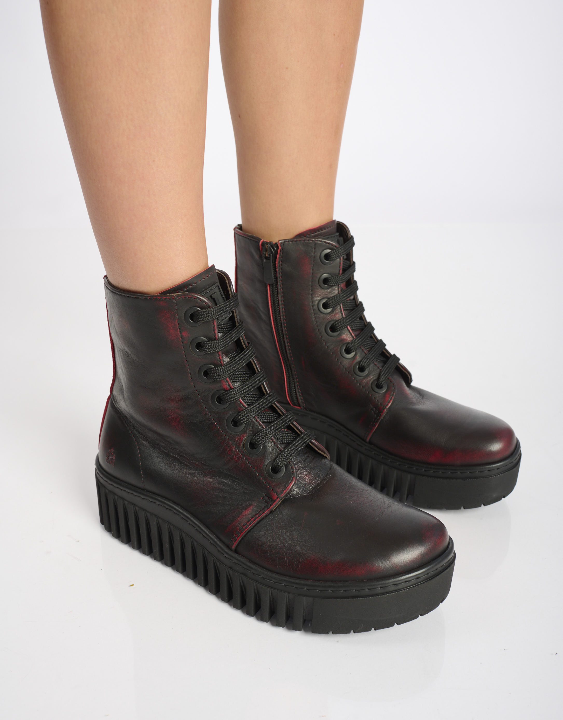 נעלי נשים - Art - מגפון שרוכים BRIGHTON - בורדו3