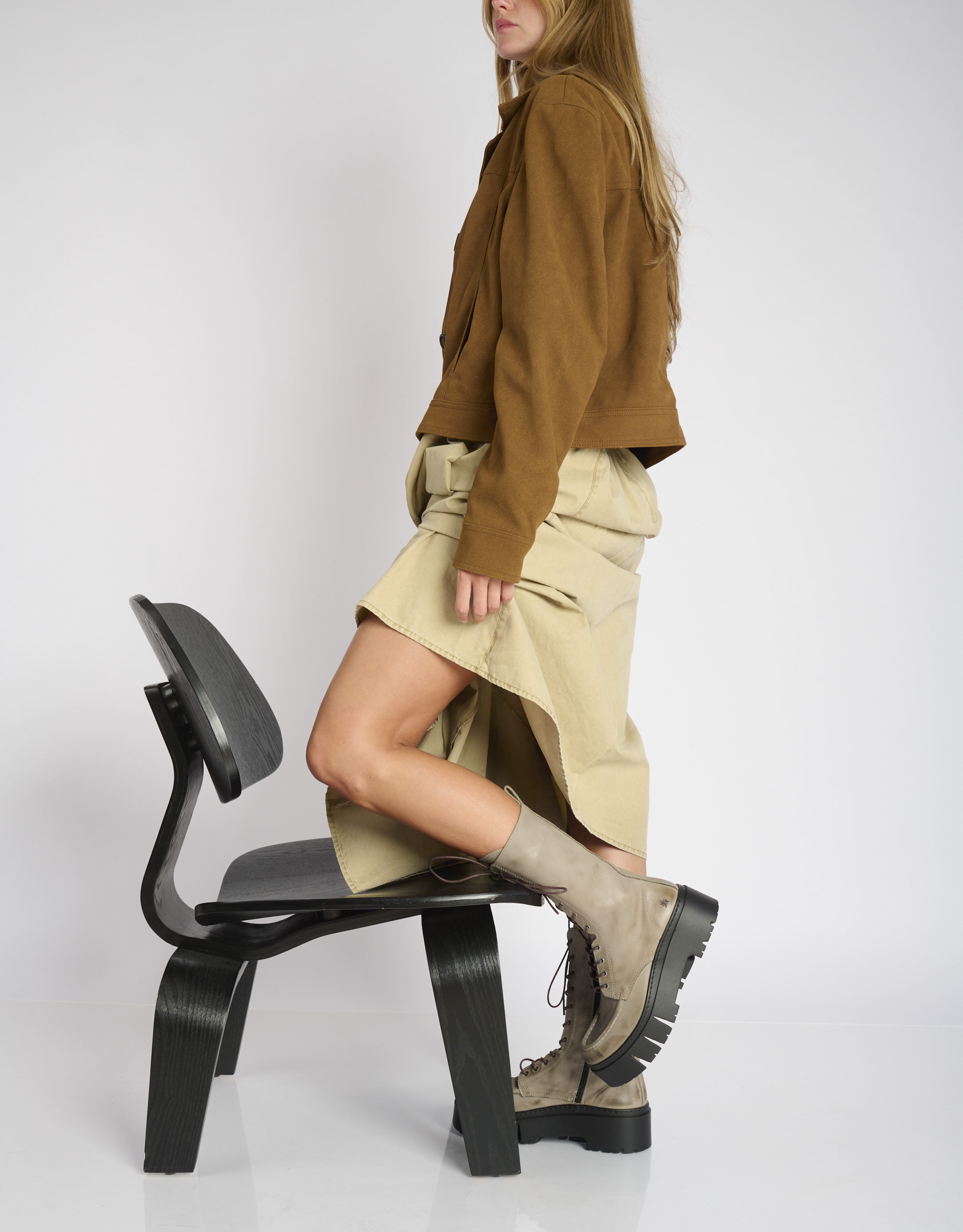 נעלי נשים - Art - מגפיים עם שרוכים LEEDS - אפור1