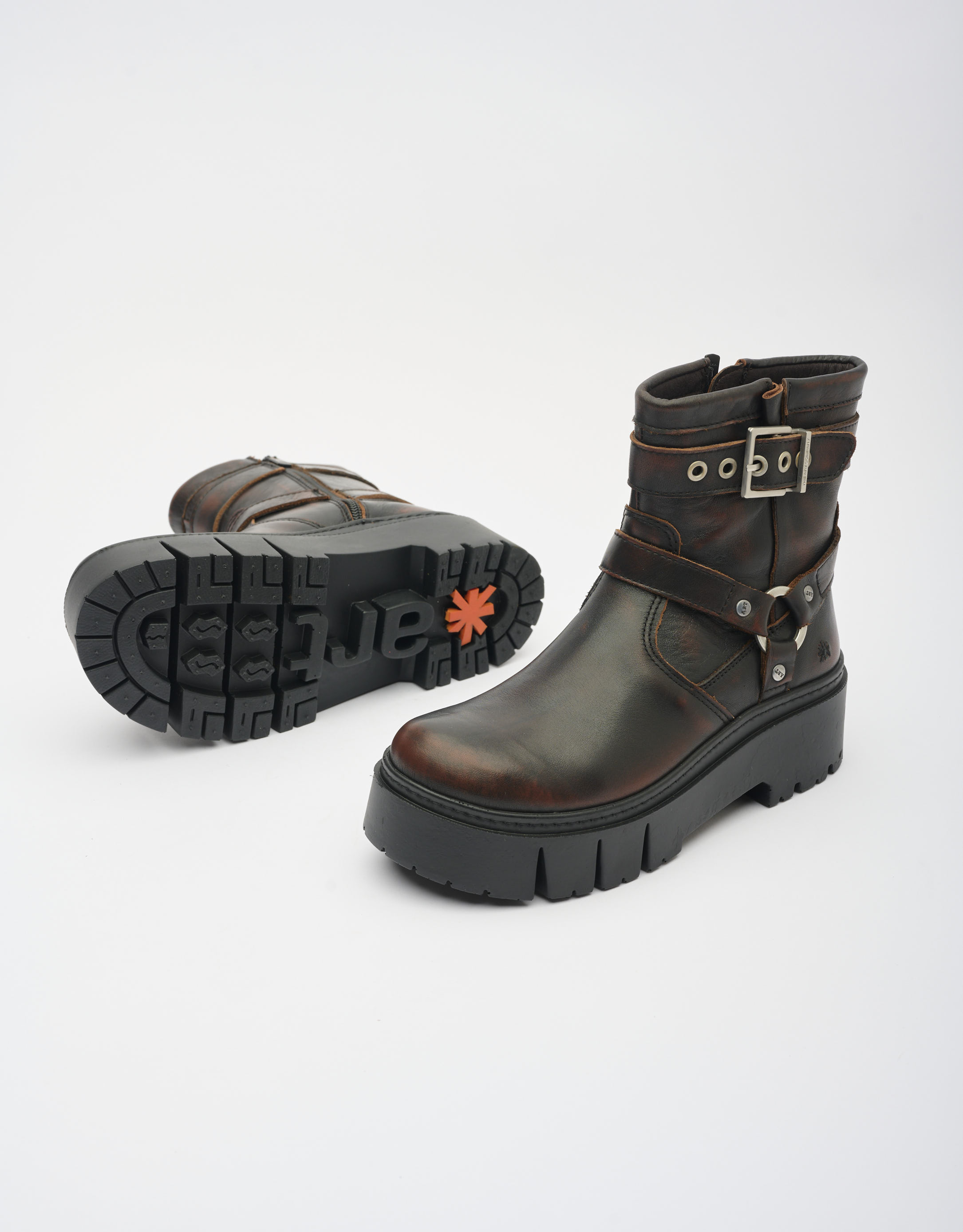 נעלי נשים - Art - מגפוני פלטפורמה LEEDS - חום4