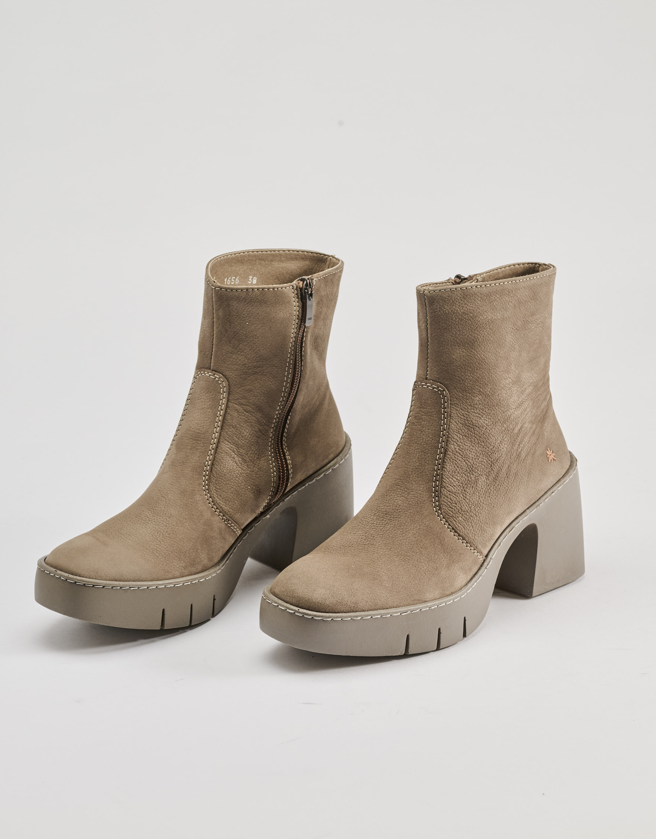 נעלי נשים - Art - מגפונים עם עקב SOFIA - אפור חום4