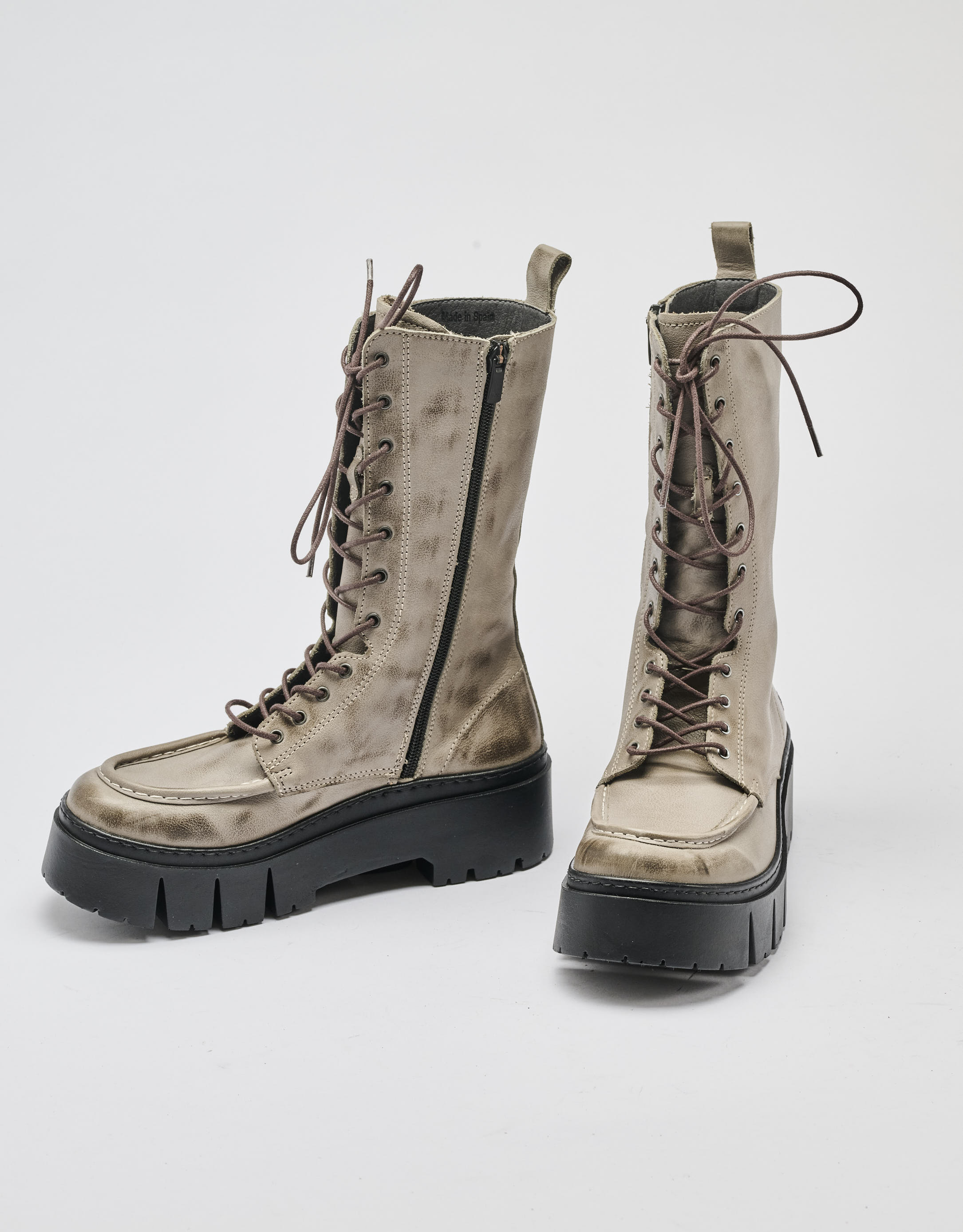 נעלי נשים - Art - מגפיים עם שרוכים LEEDS - אפור4