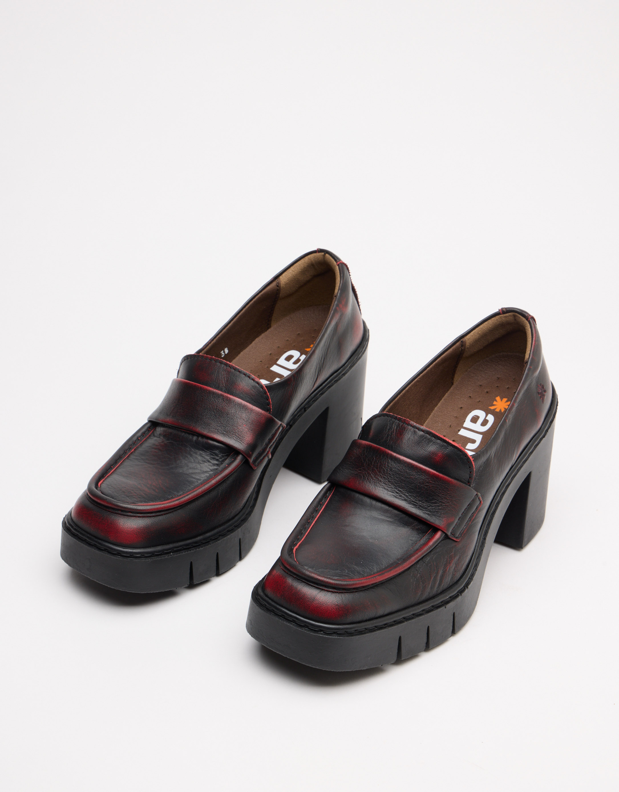 נעלי נשים - Art - מוקסינים עם עקב BERNA - בורדו4