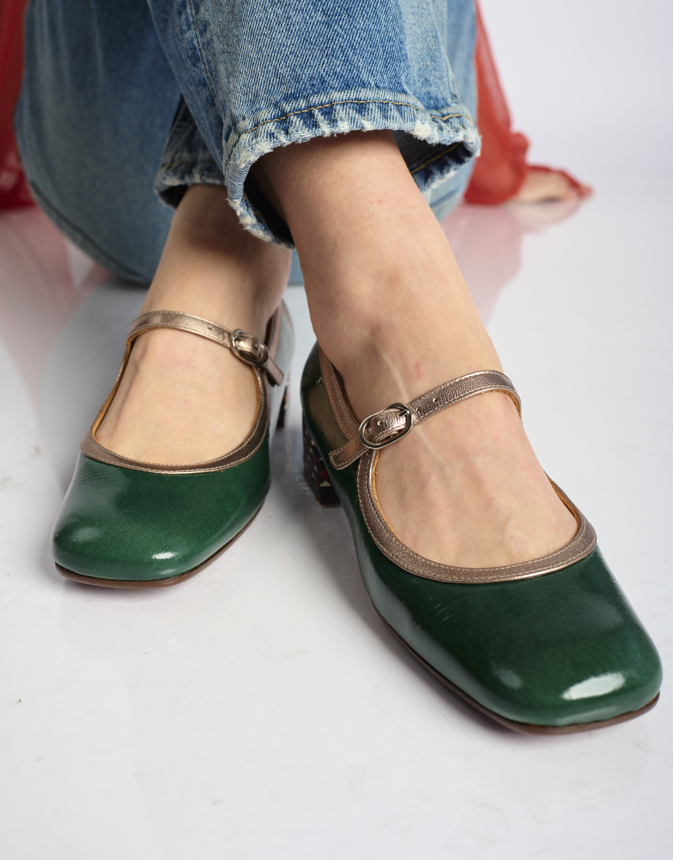 נעלי נשים - Chie Mihara - נעלי בובה IDAN - ירוק1