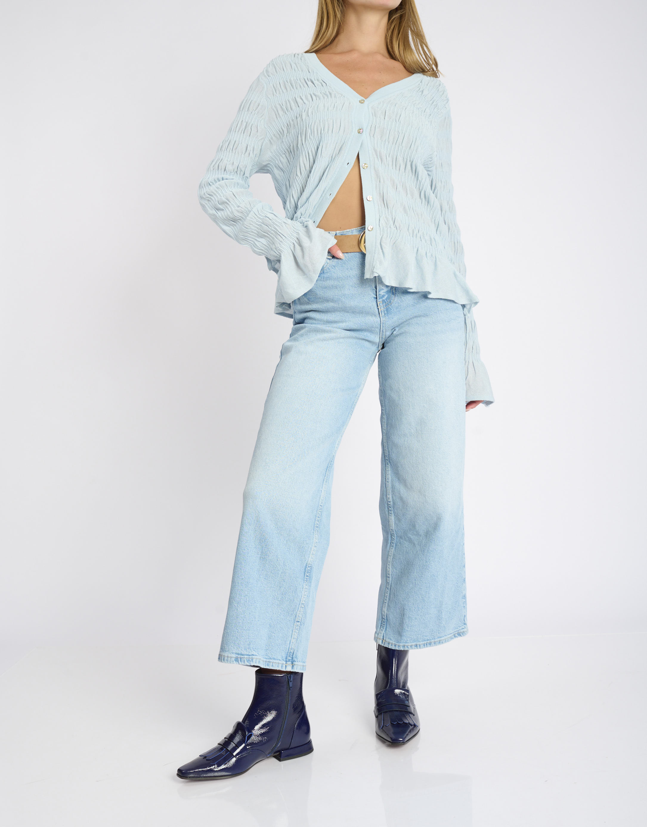 נעלי נשים - Chie Mihara - מגפונים שטוחים GATUSA - כחול4