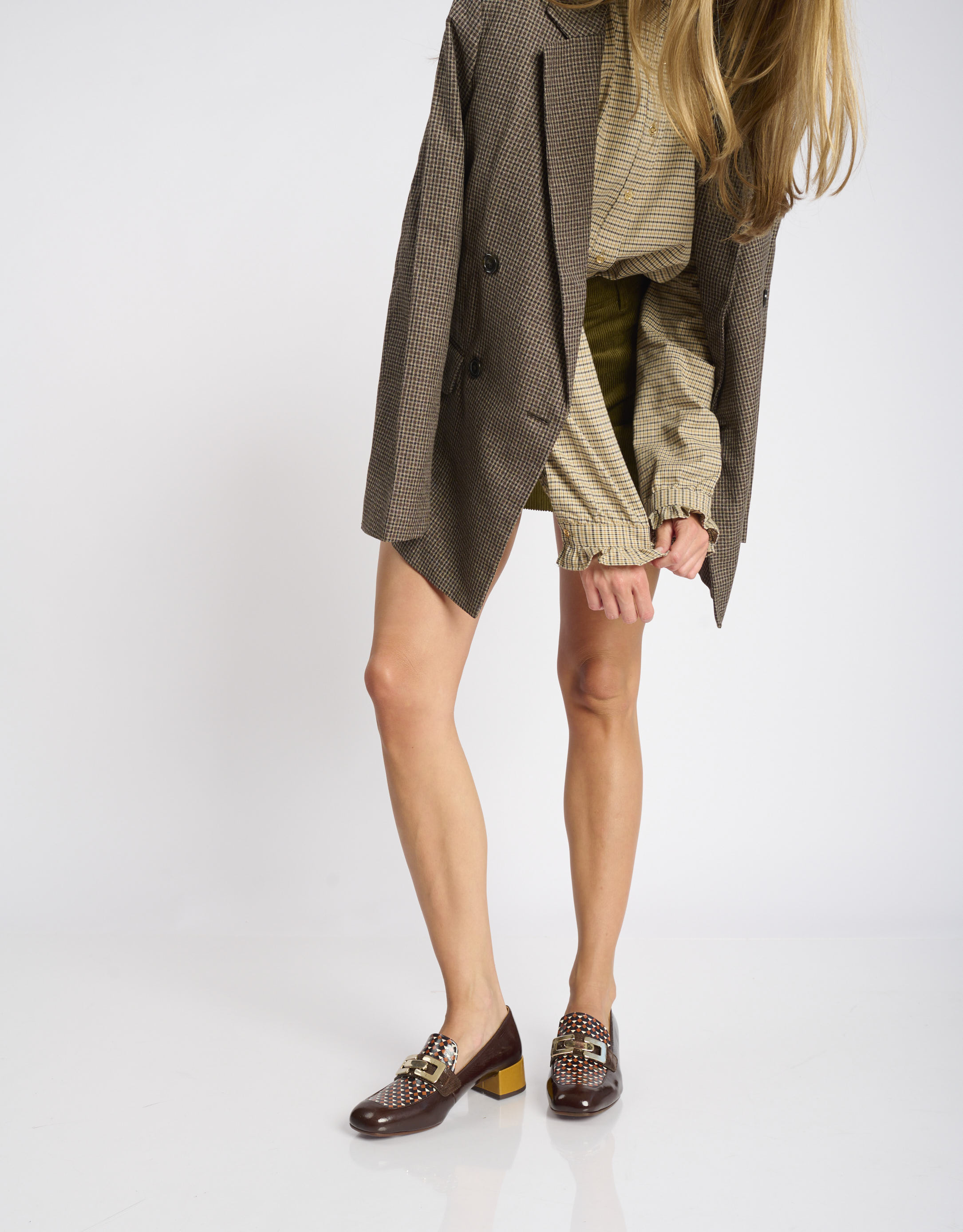 נעלי נשים - Chie Mihara - נעלי מוקסין עם עקב RANCI - חום3