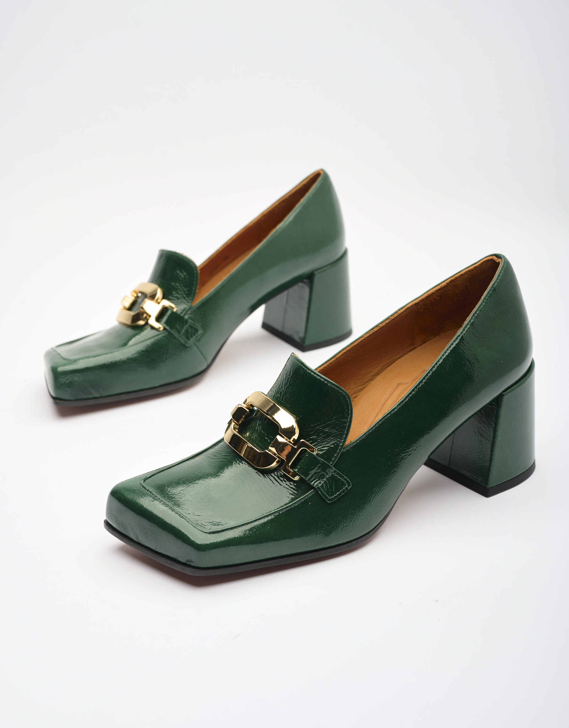 נעלי נשים - Chie Mihara - נעלי מוקסין עם עקב URSALI - ירוק4