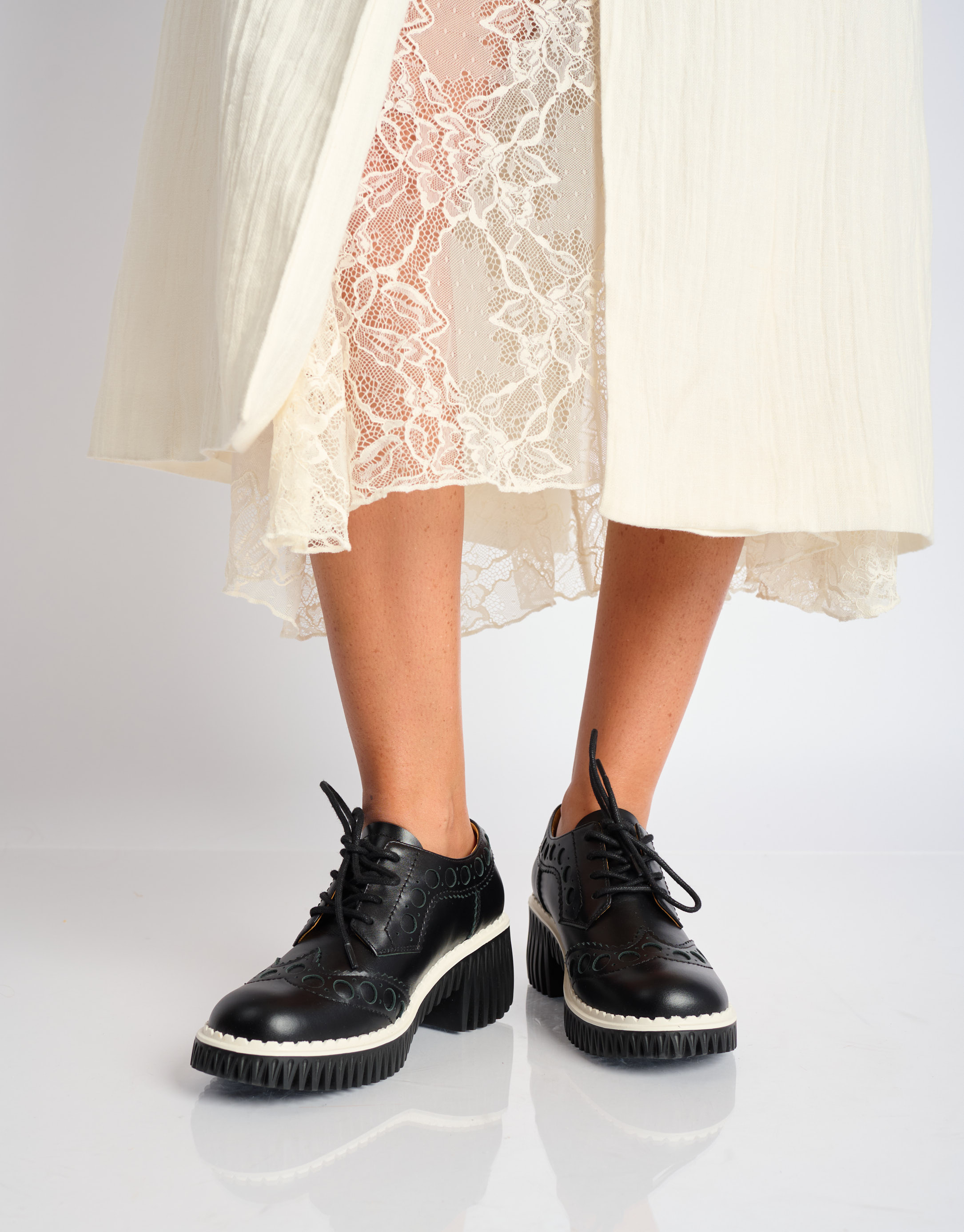 נעלי נשים - 4CCCCEES - נעלי אוקספורד PLITA WIND - שחור1