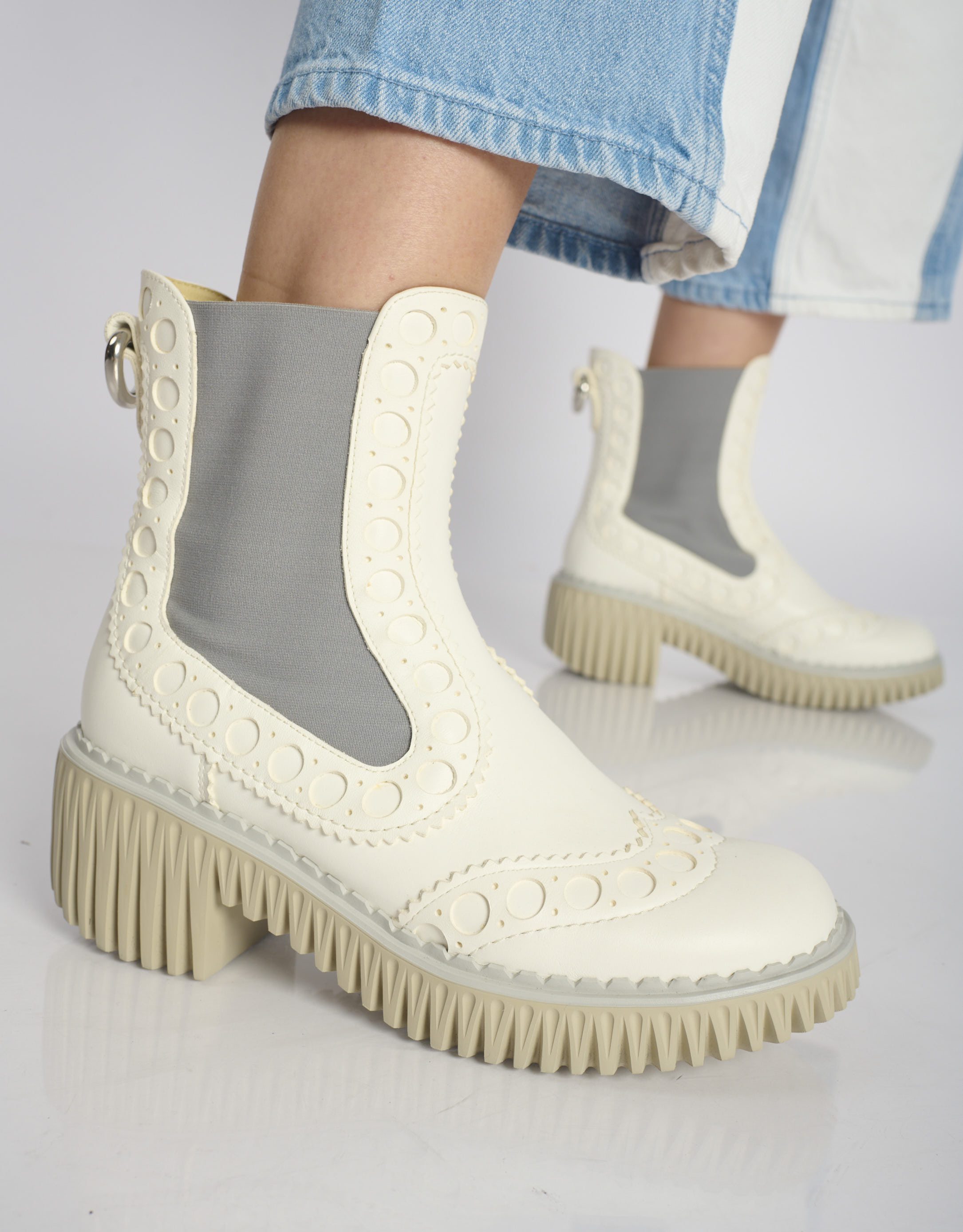 נעלי נשים - 4CCCCEES - מגפוני עור PLITA CILLO - לבן3