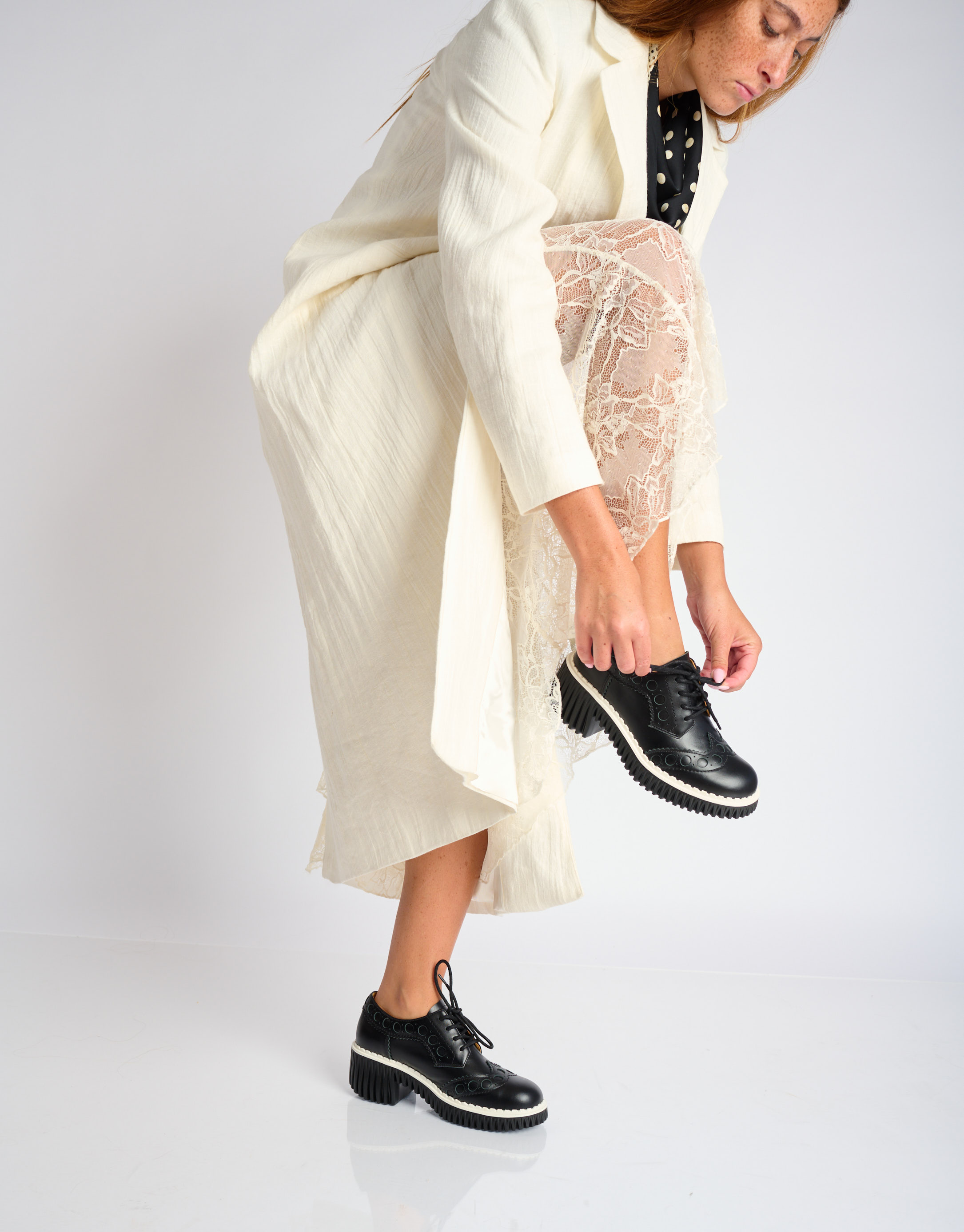 נעלי נשים - 4CCCCEES - נעלי אוקספורד PLITA WIND - שחור2