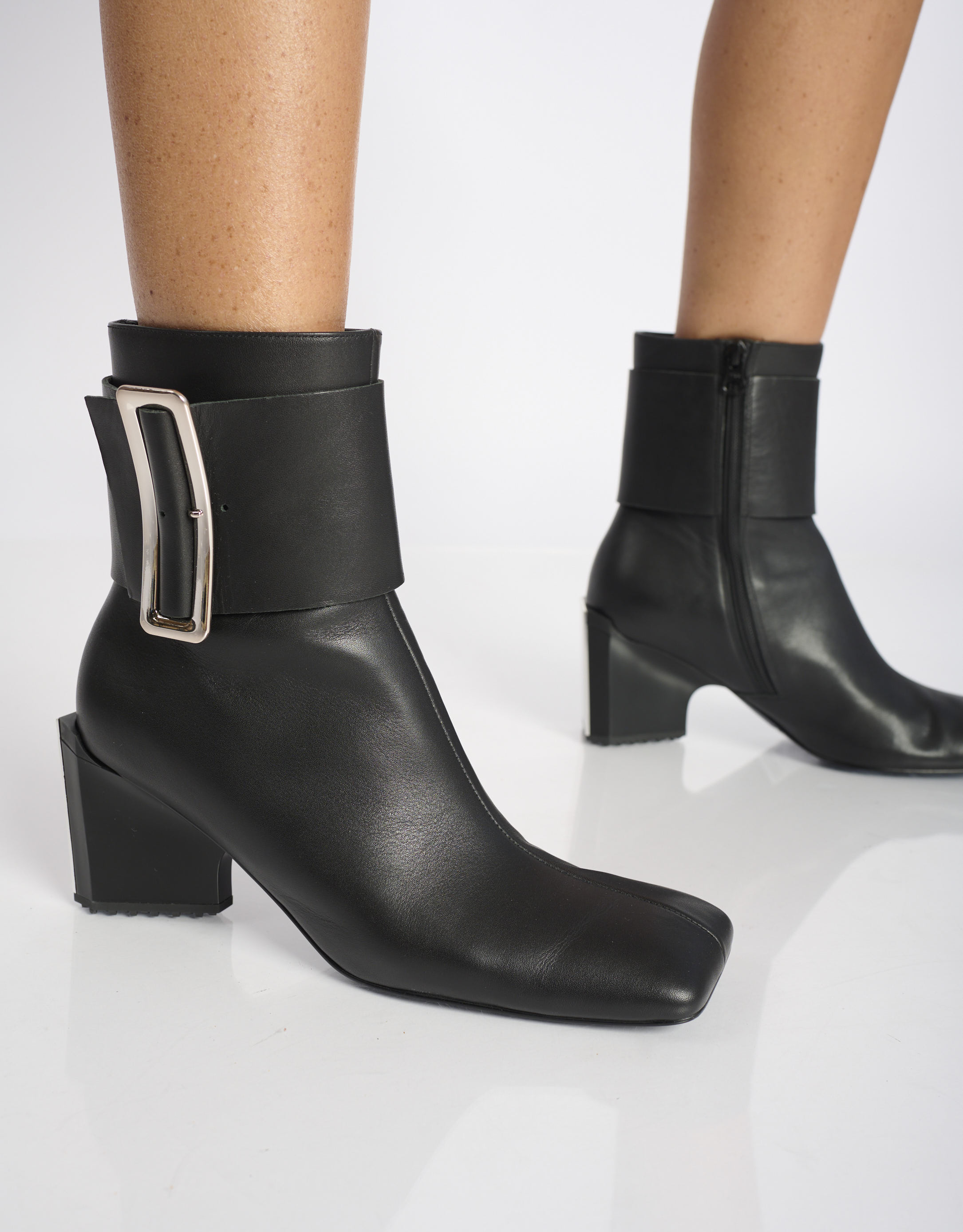 נעלי נשים - 4CCCCEES - מגפוני עקב MIRROR SLEN - שחור2