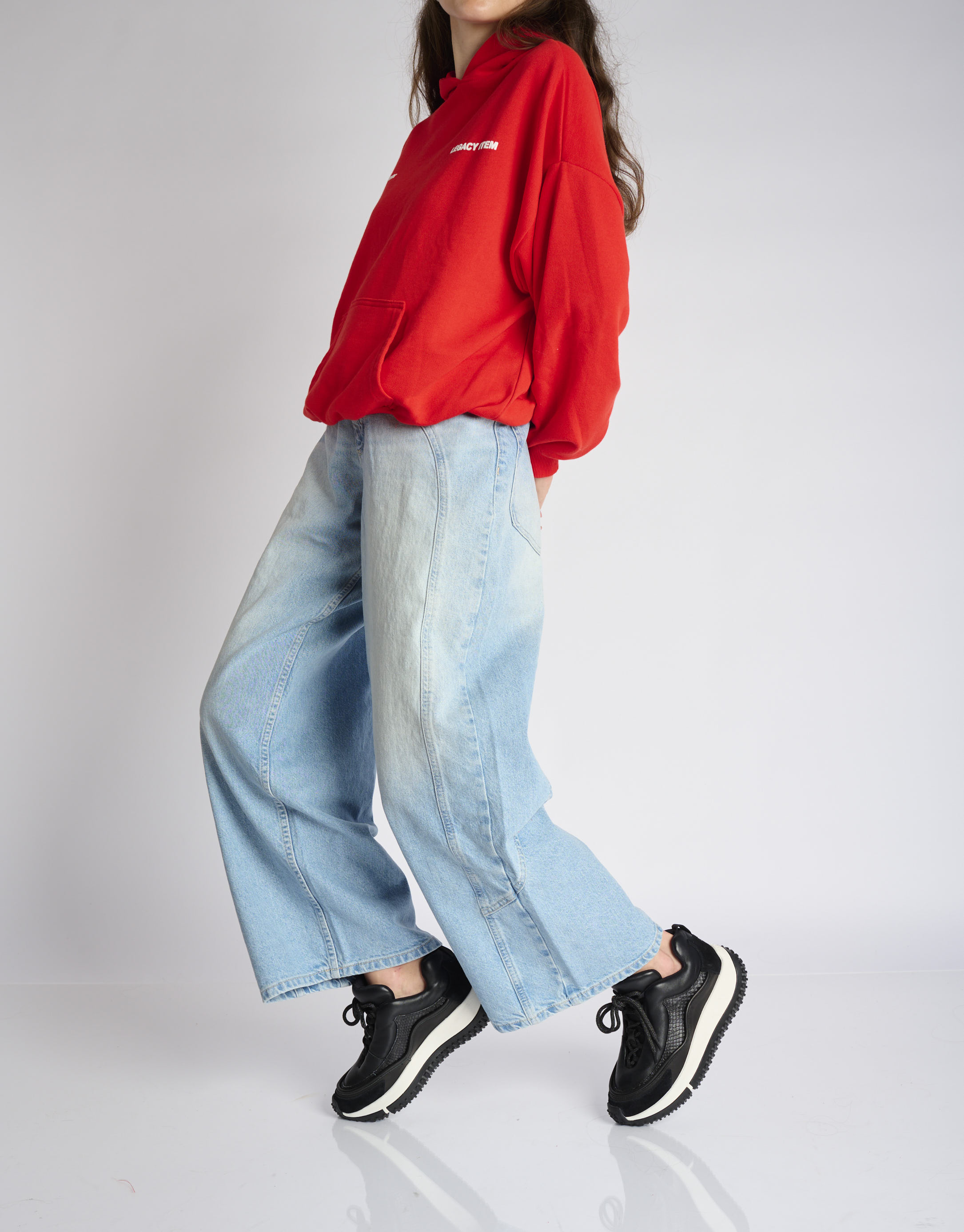 נעלי נשים - 4CCCCEES - סניקרס עור KAPOK SWAN - שחור2