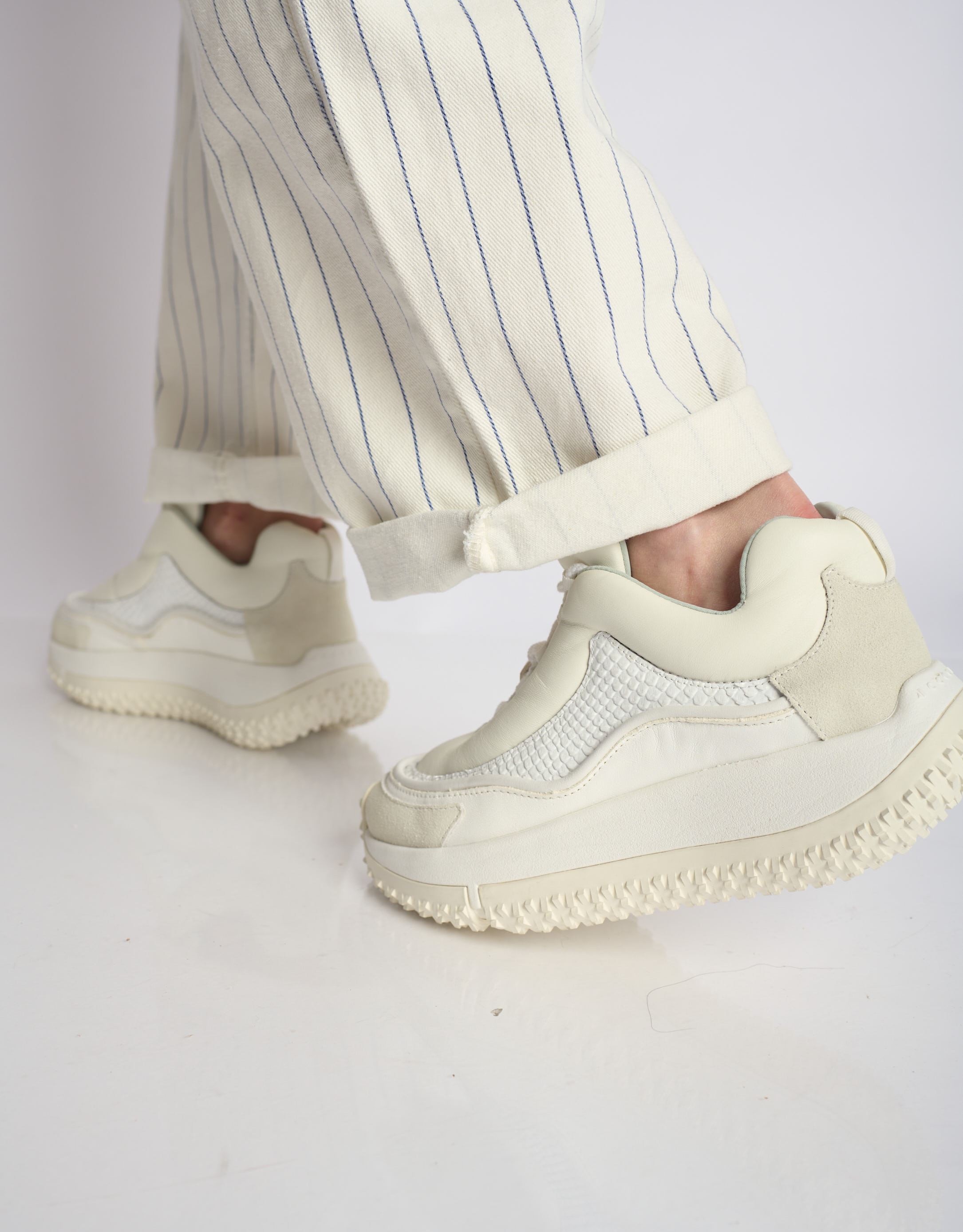 נעלי נשים - 4CCCCEES - סניקרס עור KAPOK SWAN - לבן3