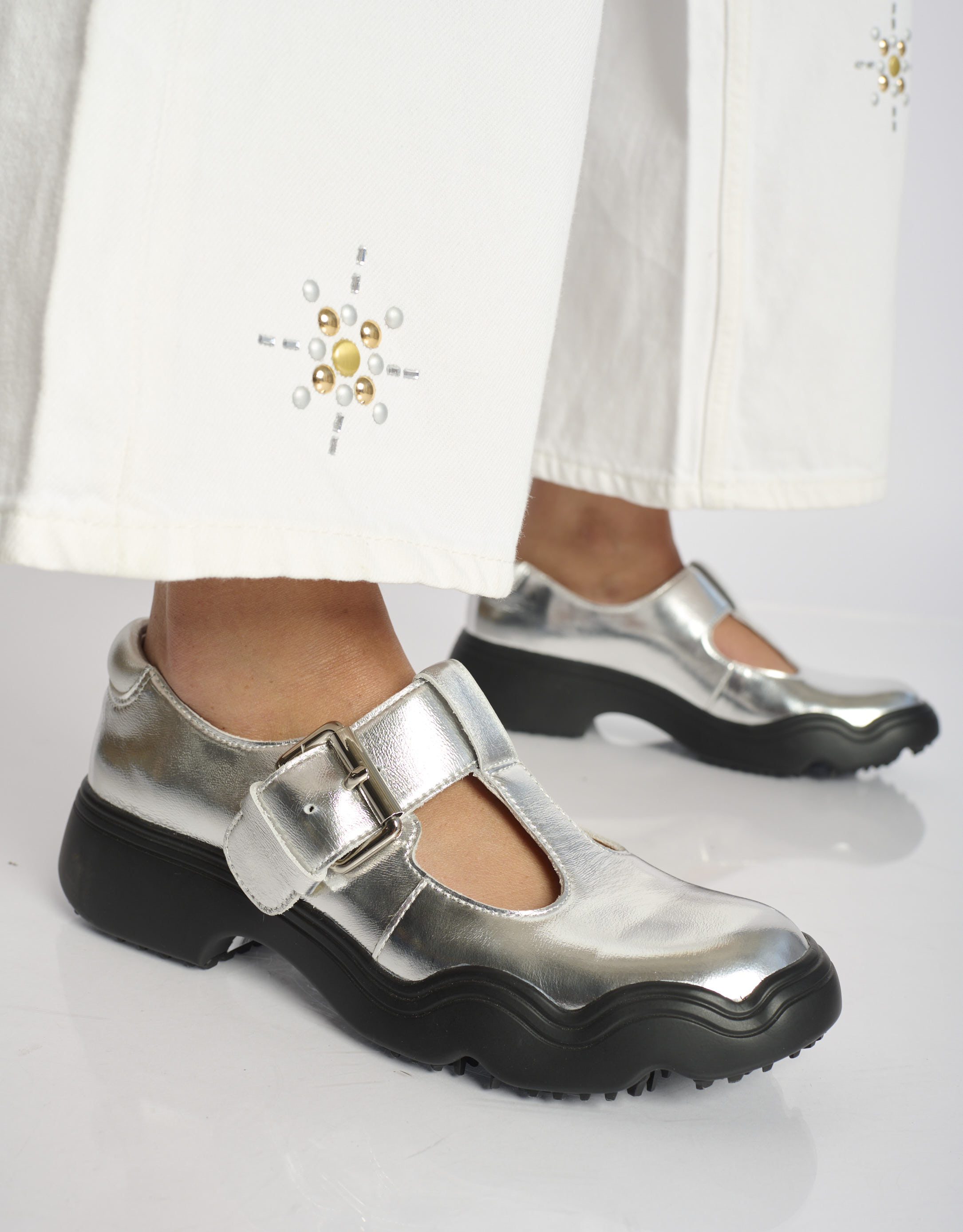 נעלי נשים - 4CCCCEES - נעלי בובה SANHO TIBA - כסף2