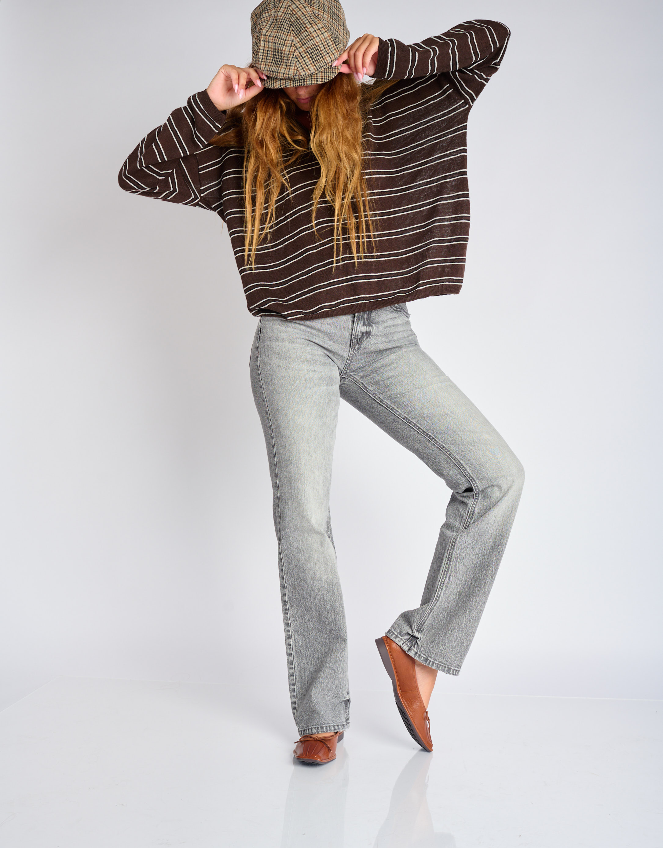 נעלי נשים - Yuko Imanishi - נעלי בלרינה DOU - חום2