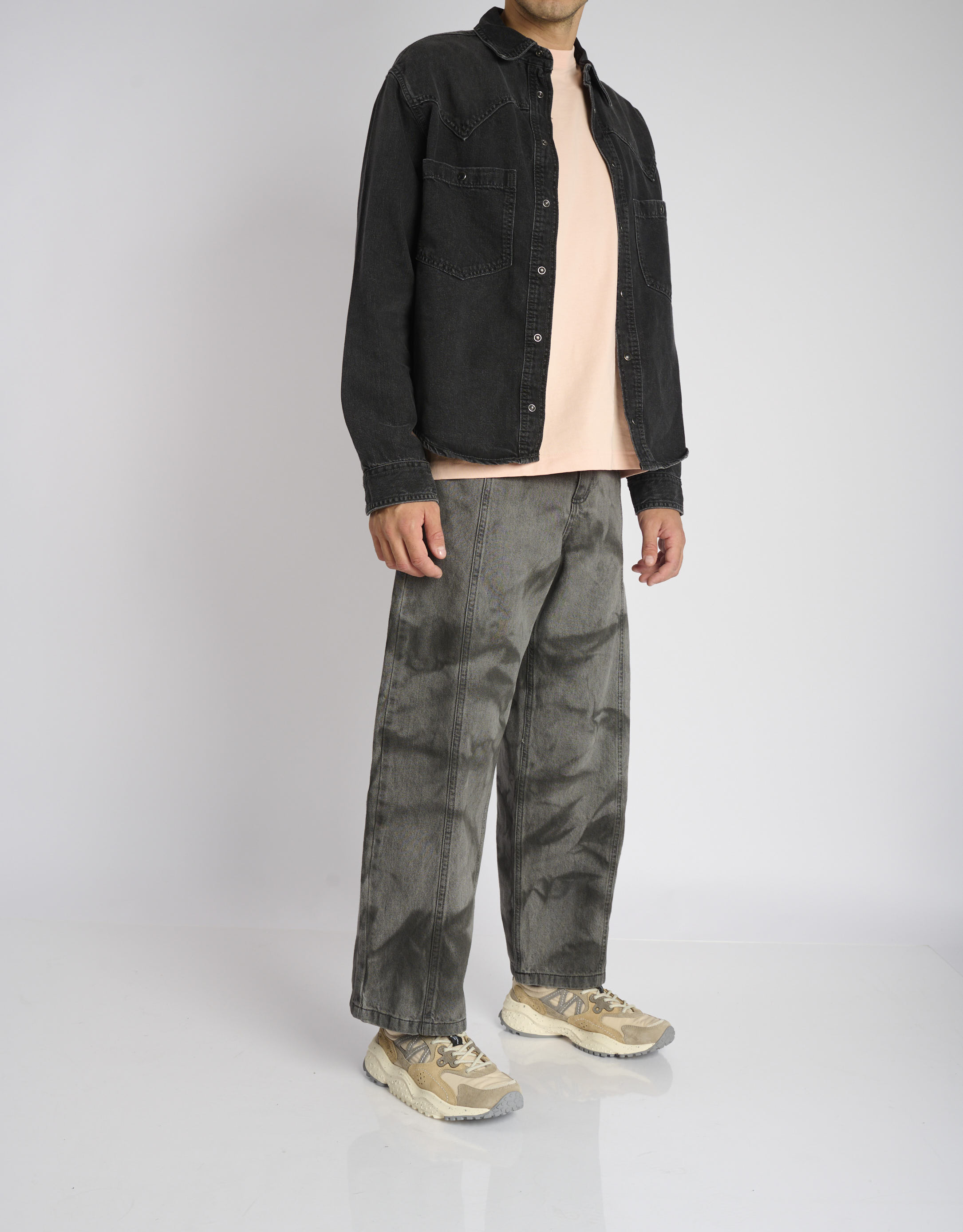 נעלי גברים - Flower Mountain - סניקרס זמש ובד SOLIN - בז'2