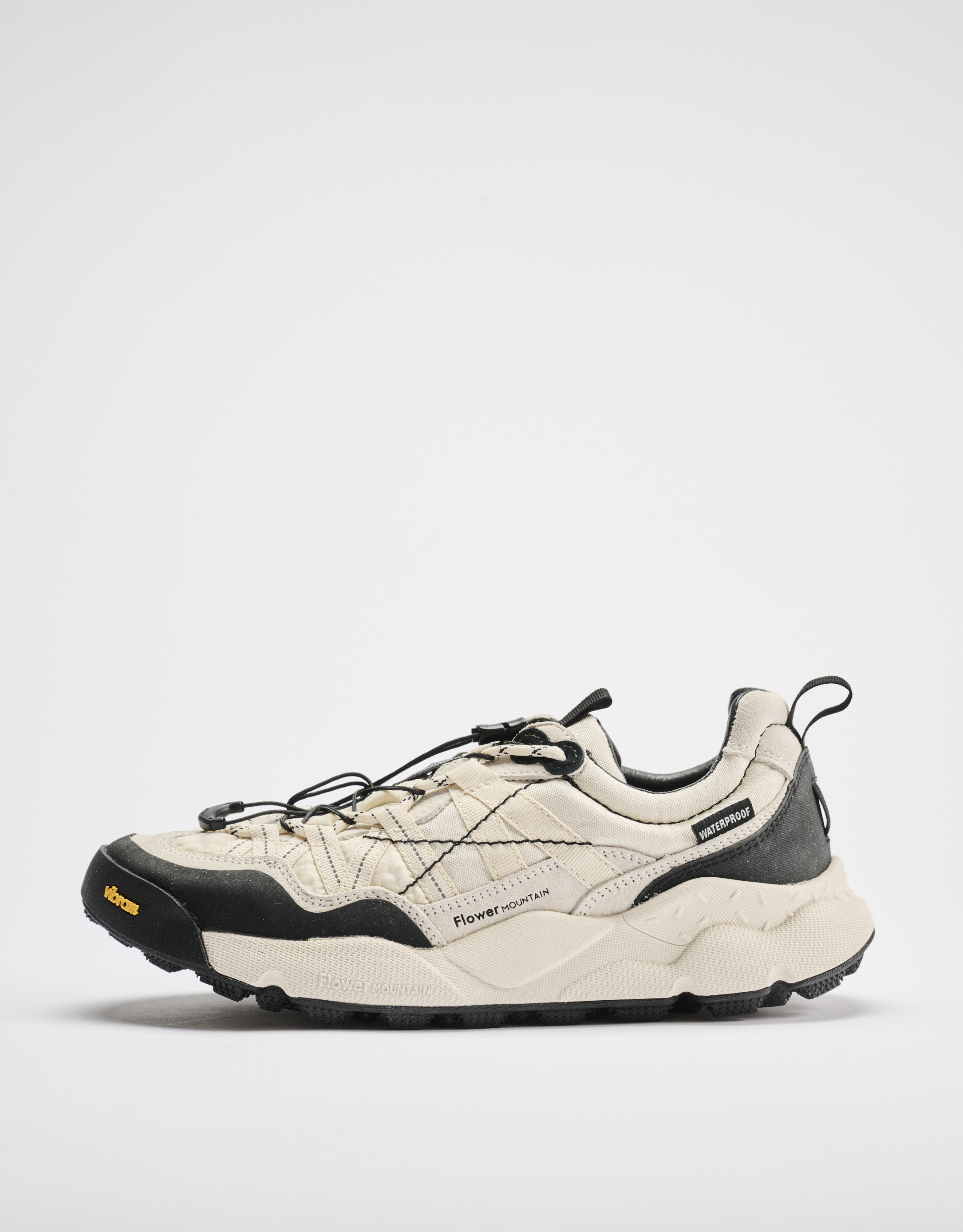 נעלי גברים - Flower Mountain - סניקרס זמש ובד IWANO - לבן   שחור3