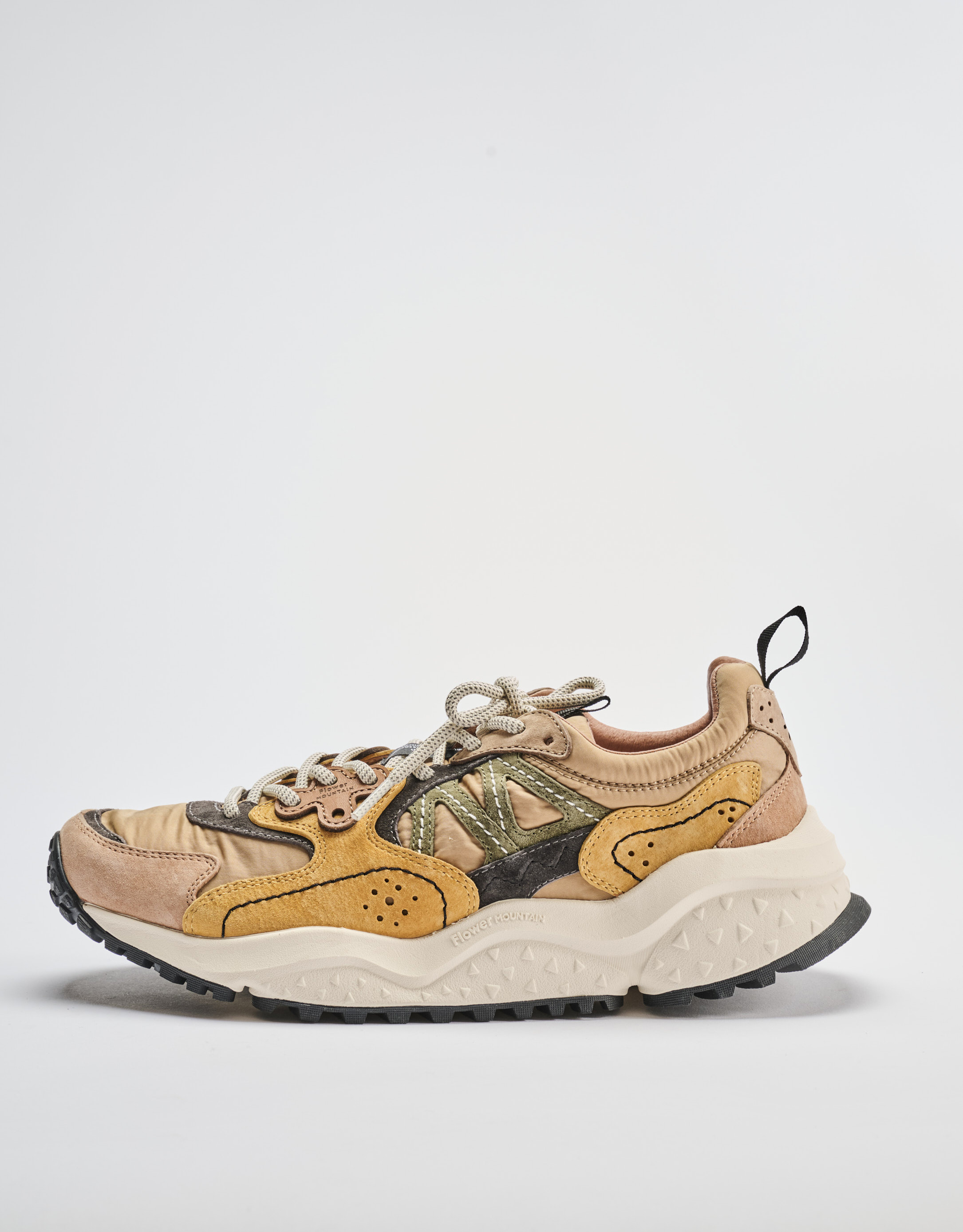 נעלי גברים - Flower Mountain - סניקרס זמש ובד SOLIN - חום   כתום2