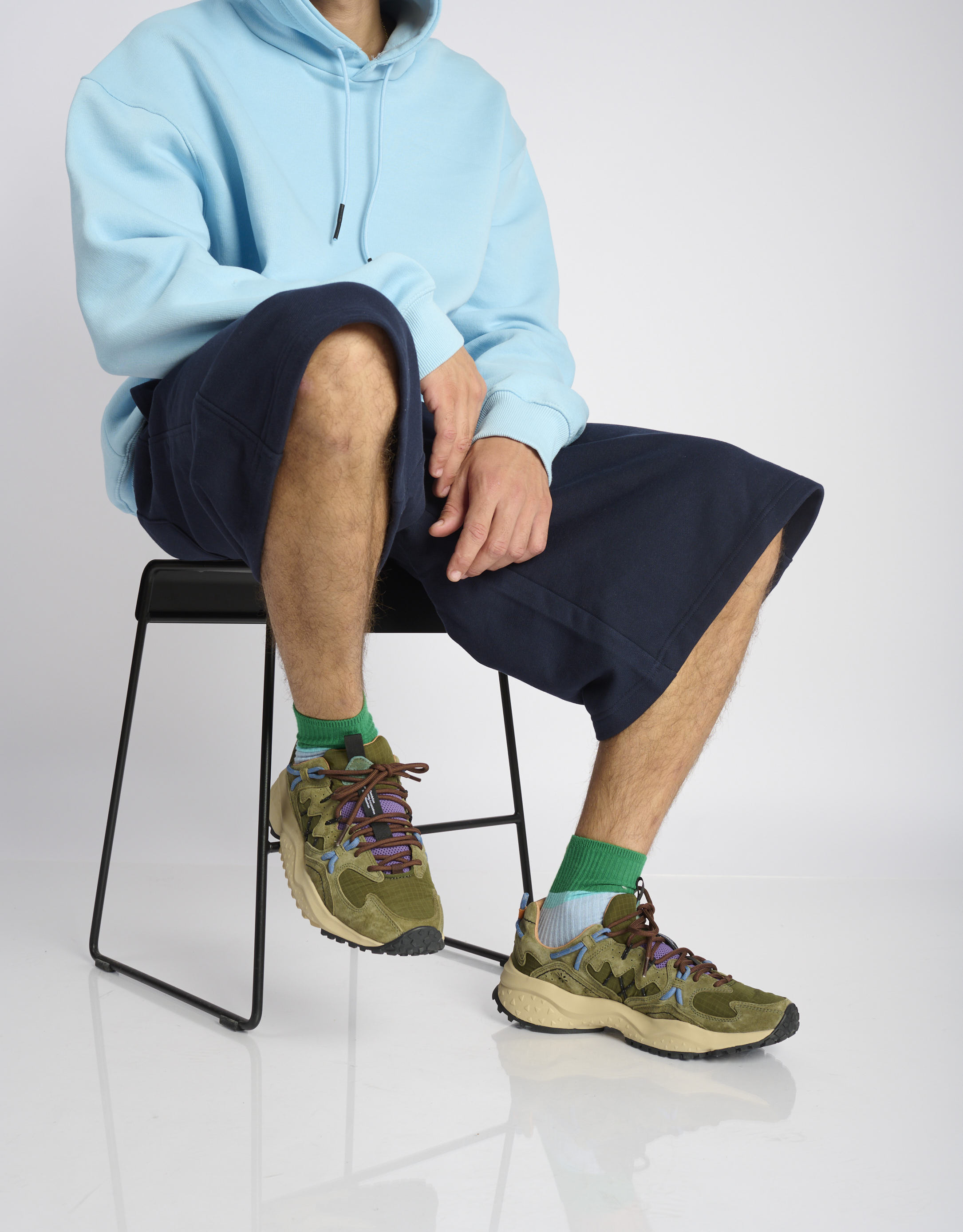 נעלי גברים - Flower Mountain - סניקרס זמש ובד YMABUSHI - ירוק3