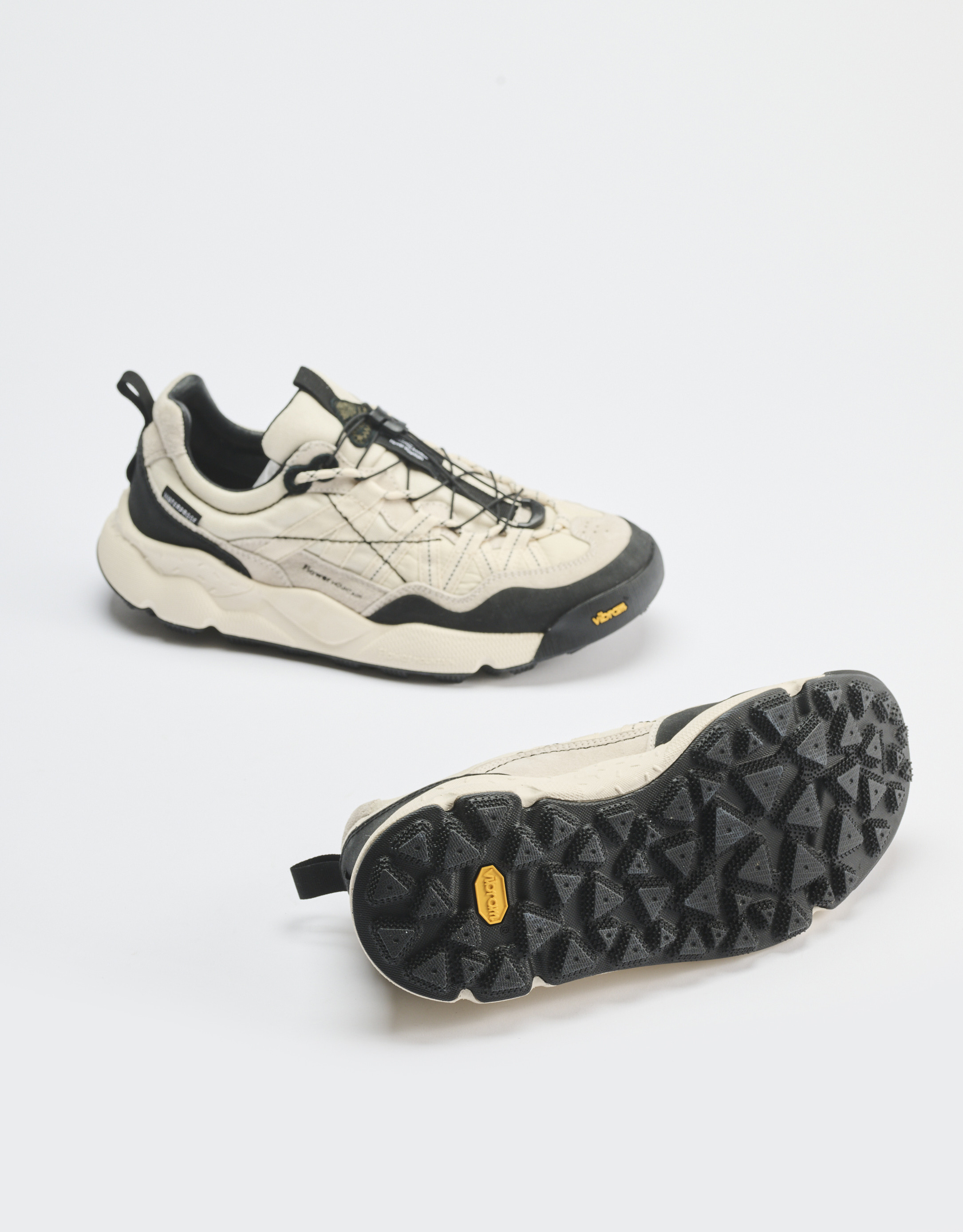 נעלי גברים - Flower Mountain - סניקרס זמש ובד IWANO - לבן   שחור4