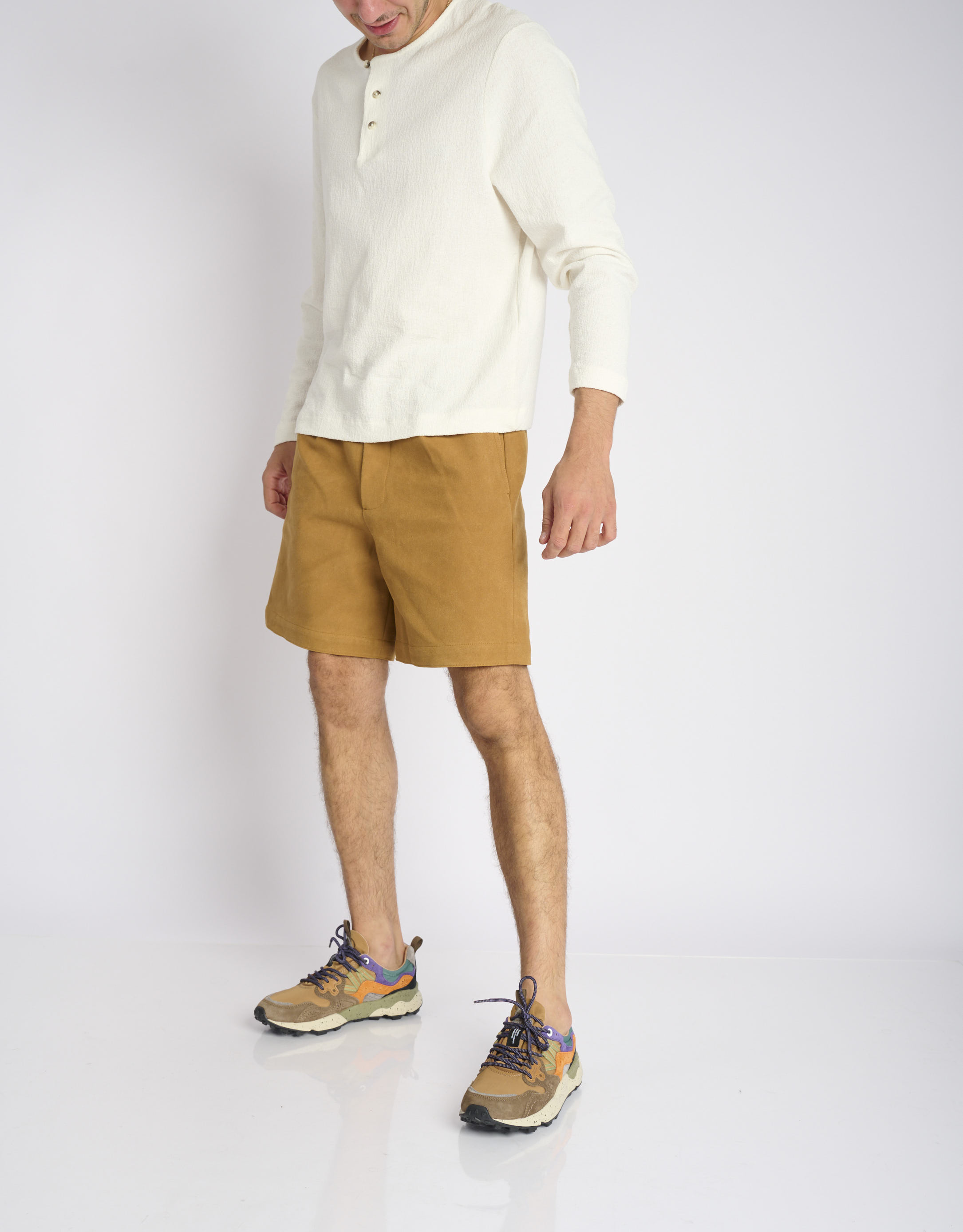 נעלי גברים - Flower Mountain - סניקרס צבעוניות YAMANO - חום   כתום2