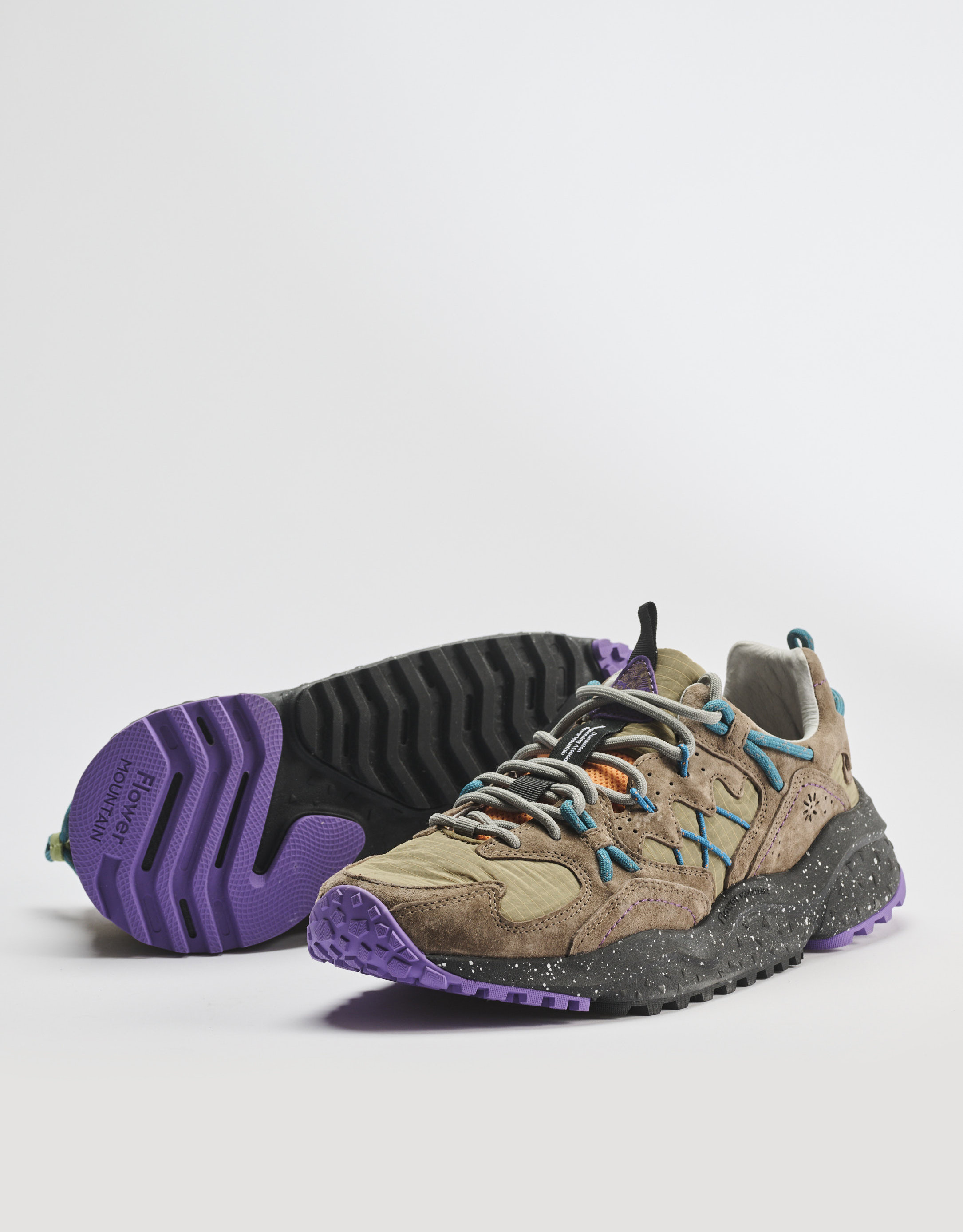 נעלי גברים - Flower Mountain - סניקרס זמש ובד YMABUSHI - זית4