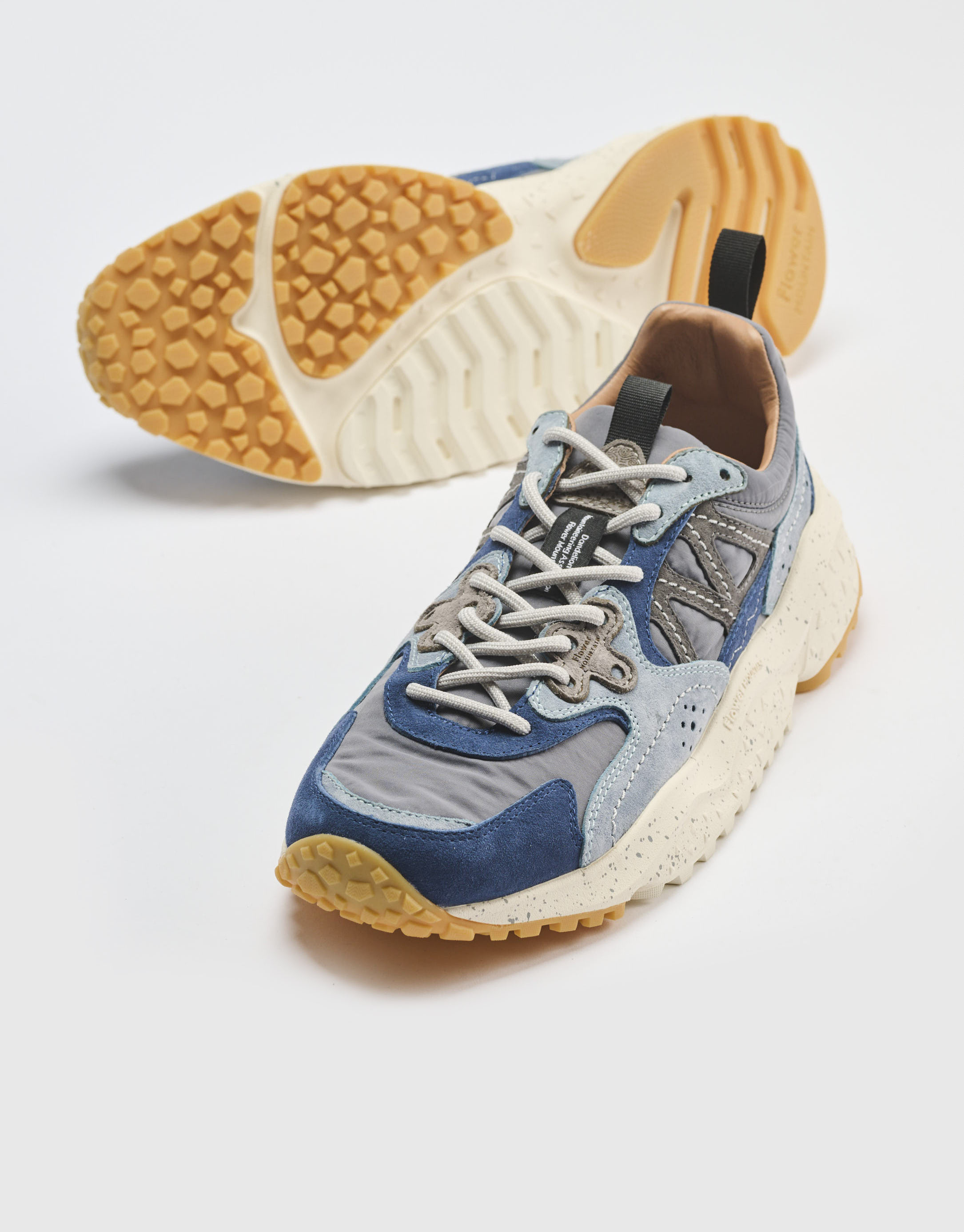 נעלי גברים - Flower Mountain - סניקרס זמש ובד SOLIN - כחול4