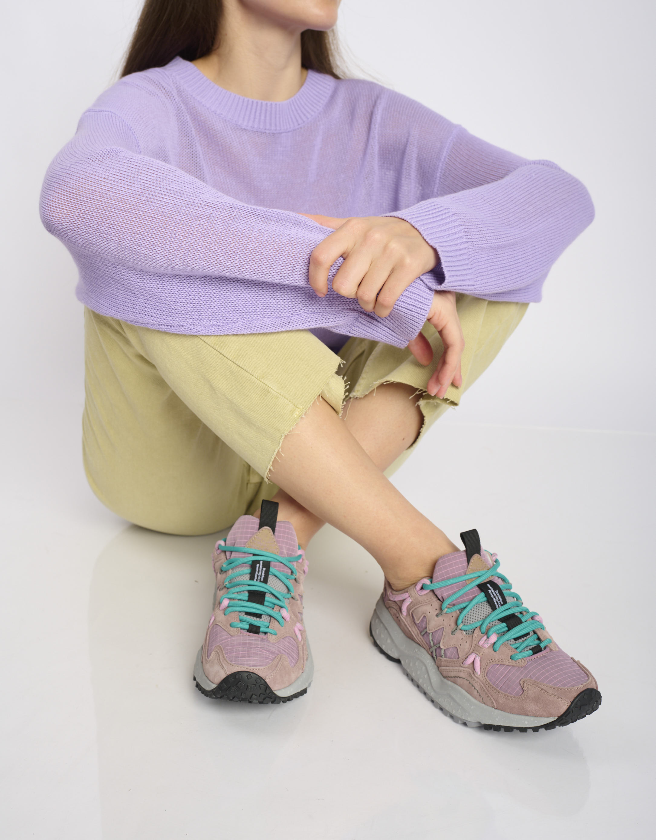 נעלי נשים - Flower Mountain - סניקרס זמש ובד YMABUSHI - לילך1