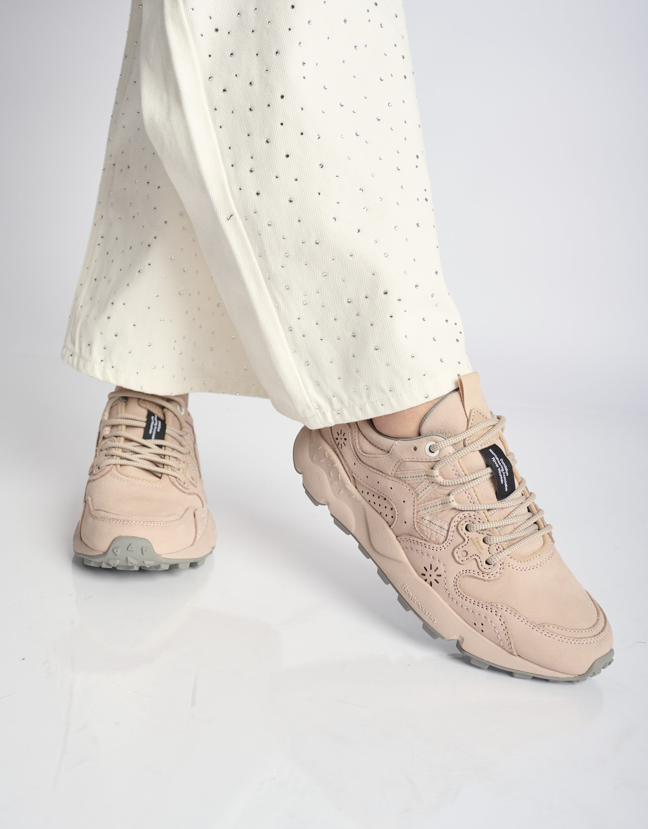 נעלי נשים - Flower Mountain - סניקרס עור YAMANO - ורוד בהיר1