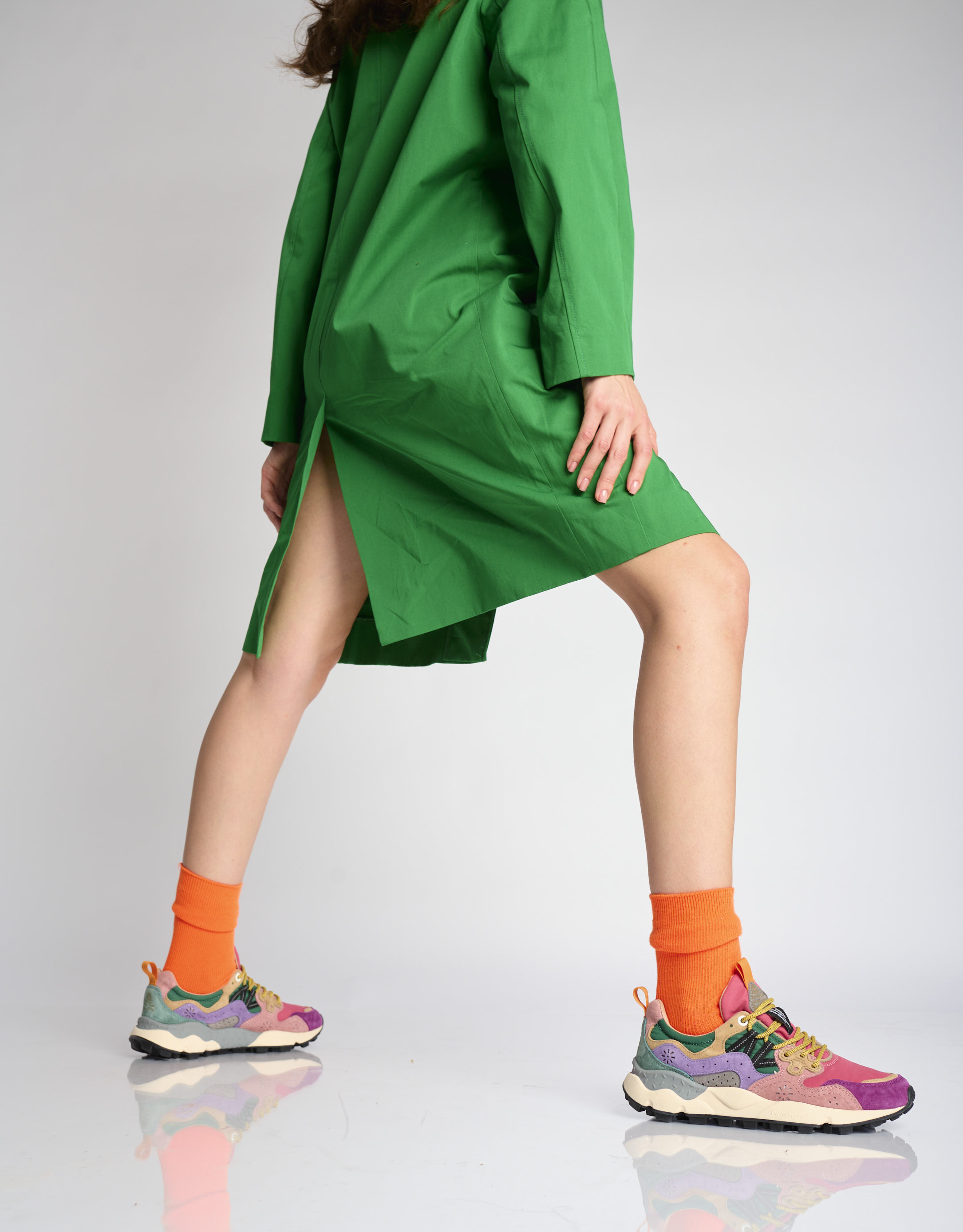 נעלי נשים - Flower Mountain - סניקרס YAMANO 3 - סגול   ירוק1