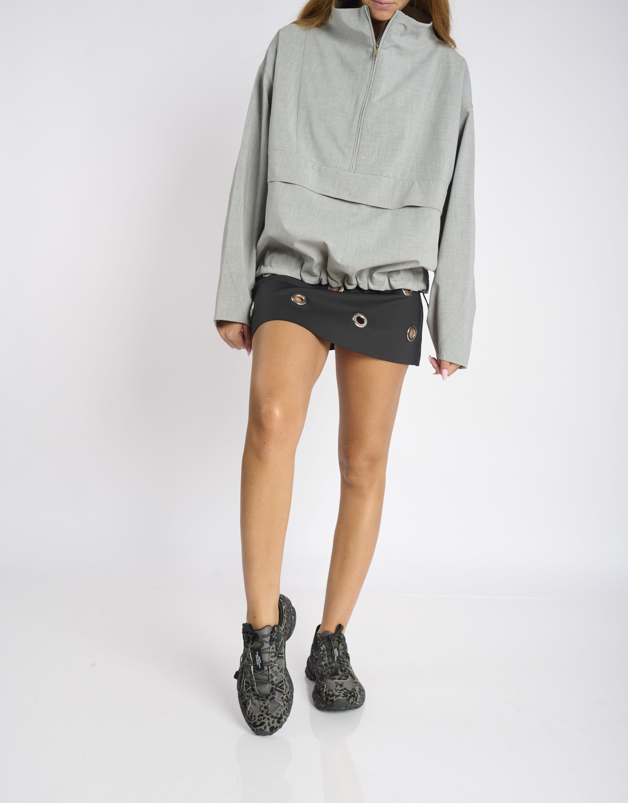 נעלי נשים - Flower Mountain - סניקרס מנומרות TIGER HILL - שחור אפור2