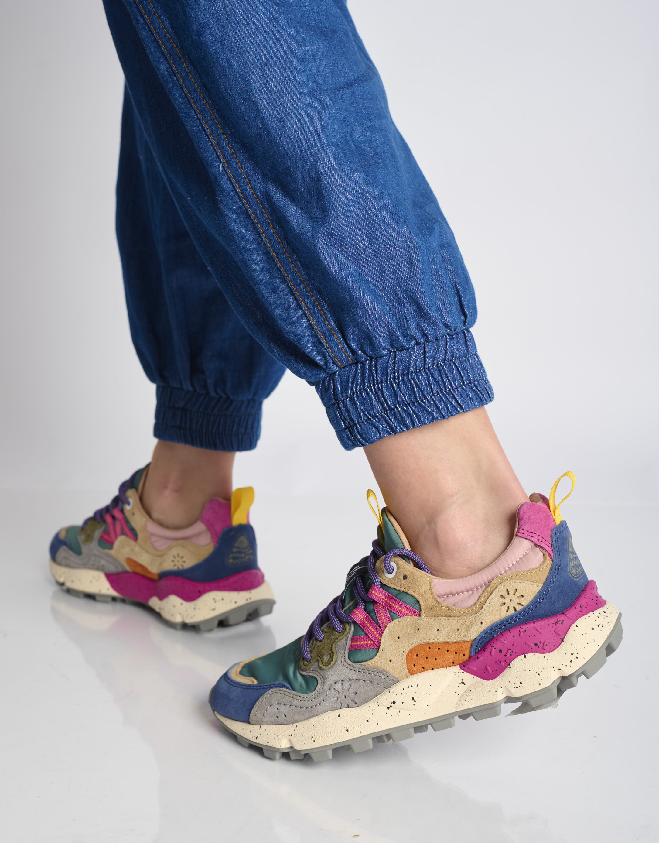 נעלי נשים - Flower Mountain - סניקרס YAMANO 3 - כחול   ירוק4