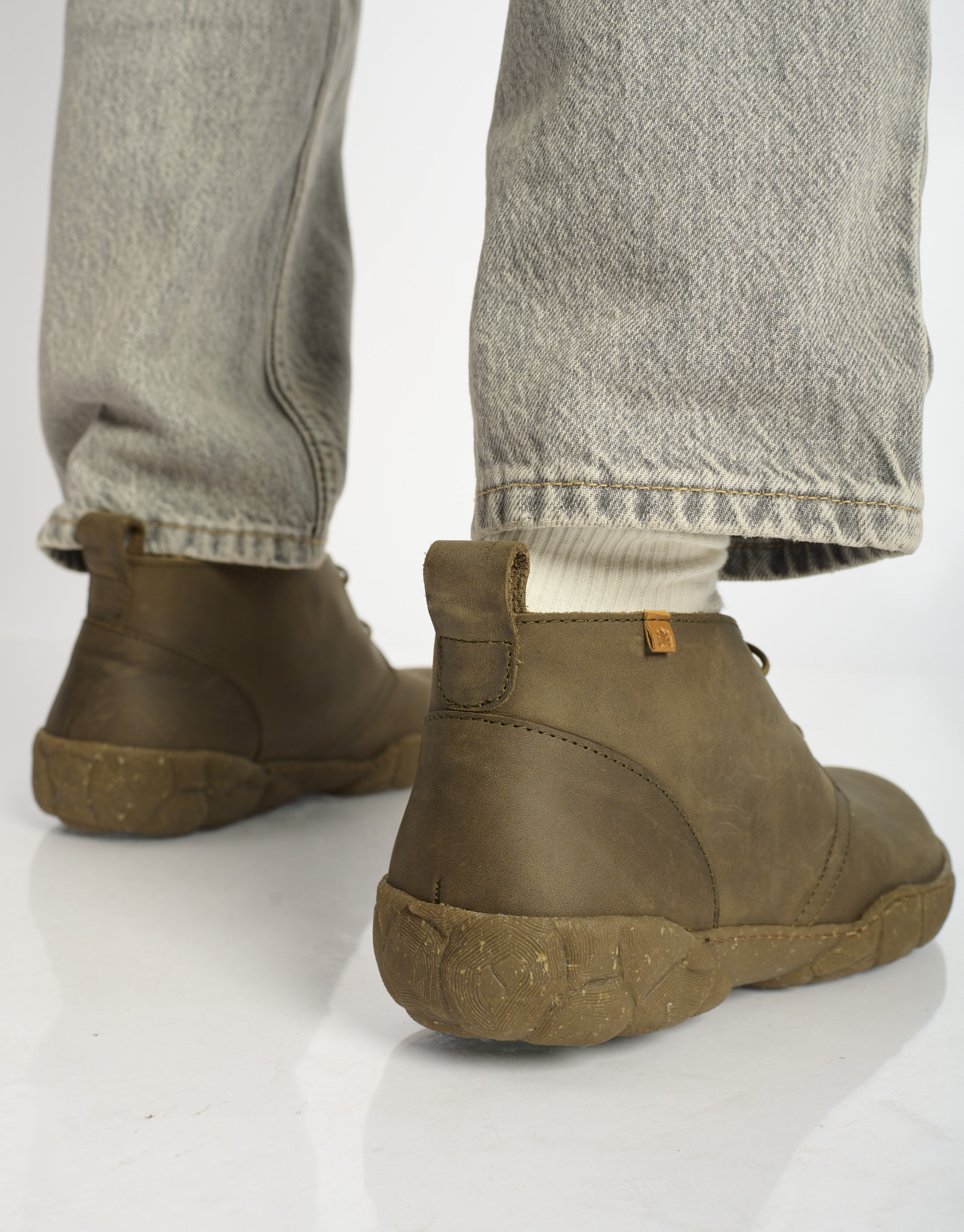 נעלי גברים - El Naturalista - נעלי עור גבוהות TURTLE - חאקי4