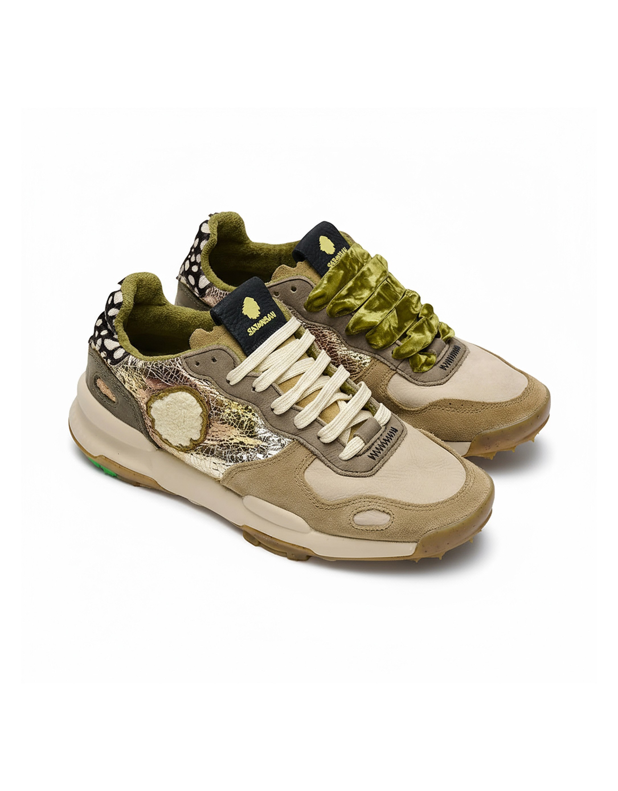 נעלי נשים - Satorisan - סניקרס עור CHACRONA - בז   זהב2