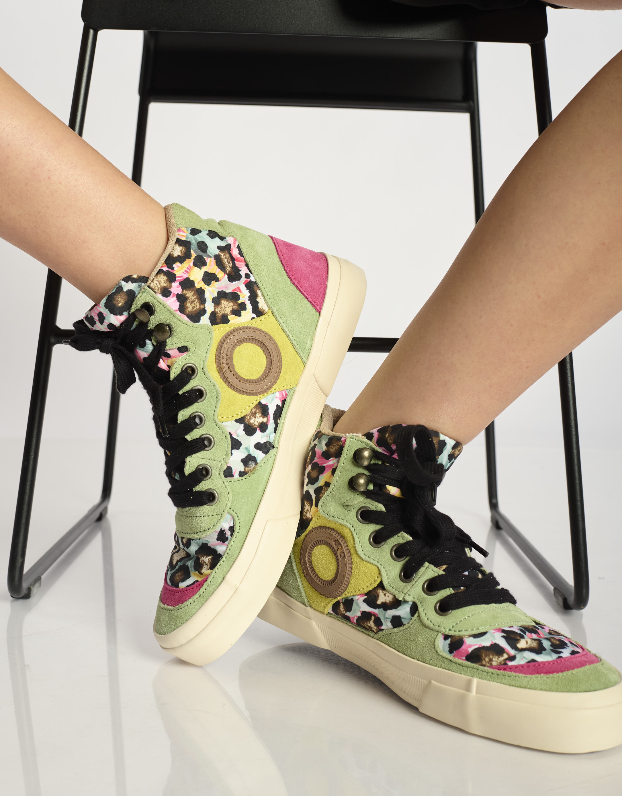 נעלי נשים - Aro - סניקרס גבוהות EMMA - ירוק4