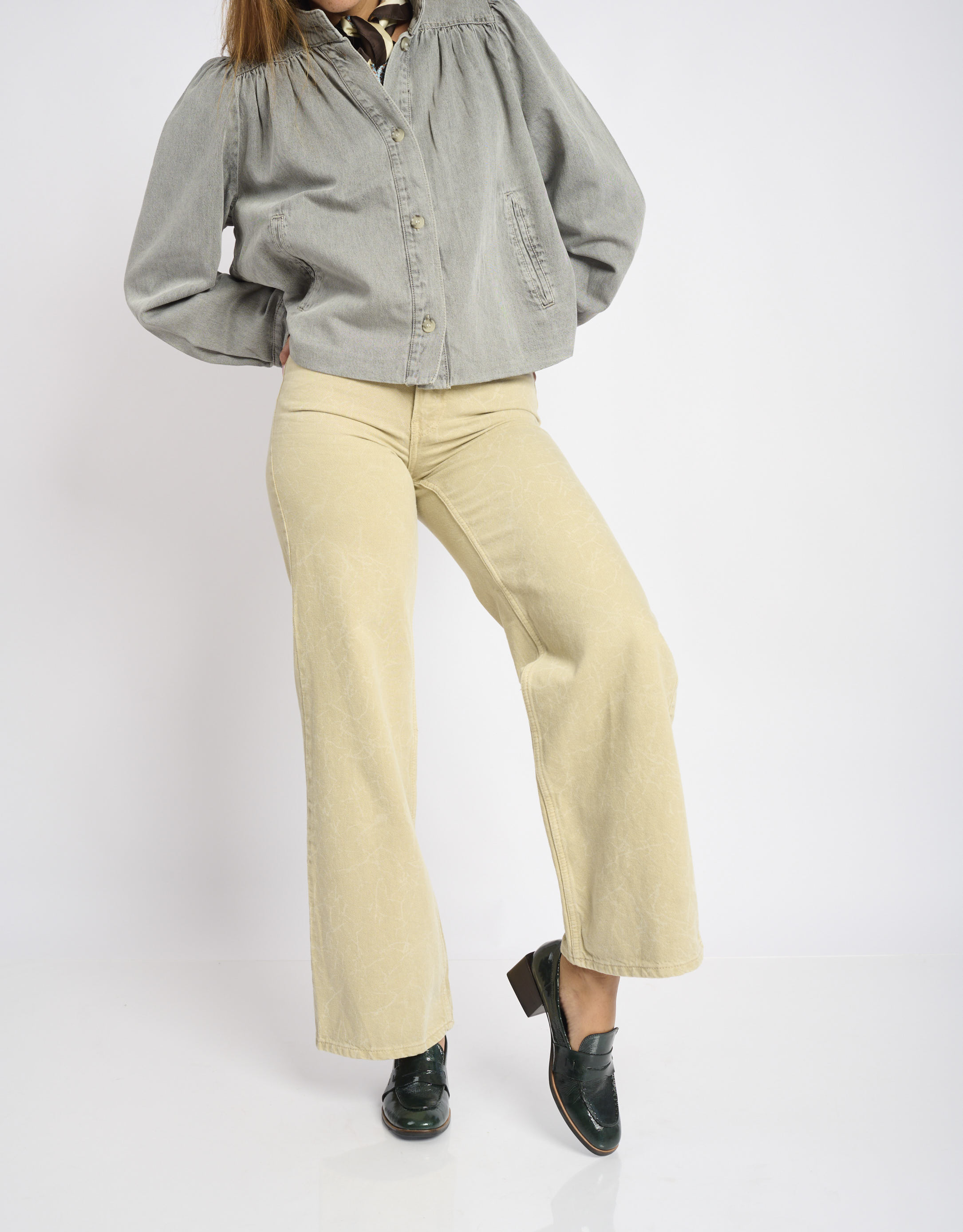 נעלי נשים - Yuko Imanishi - נעלי עור מבריקות RURI - ירוק2