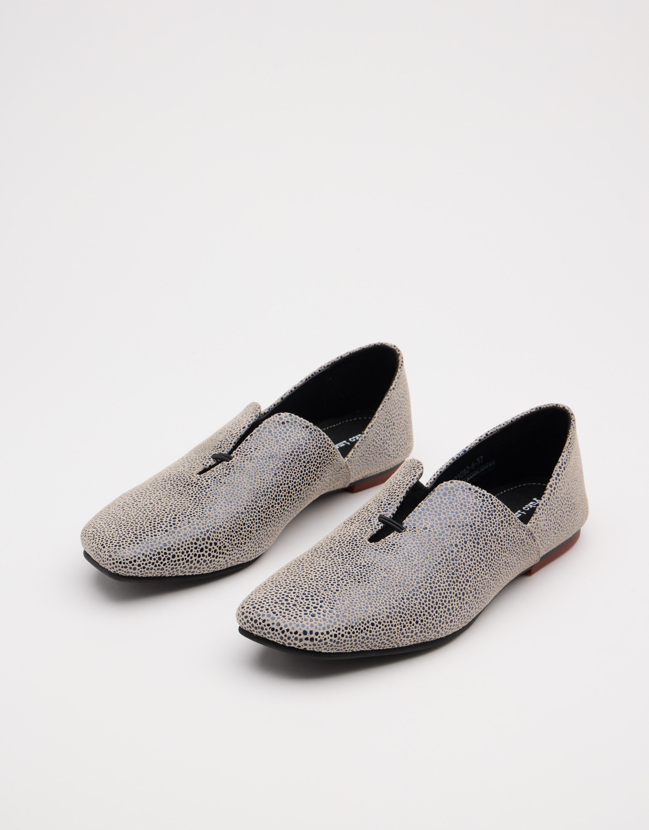 נעלי נשים - Yuko Imanishi - נעלי עור שטוחות  AZU - אפור   שחור1