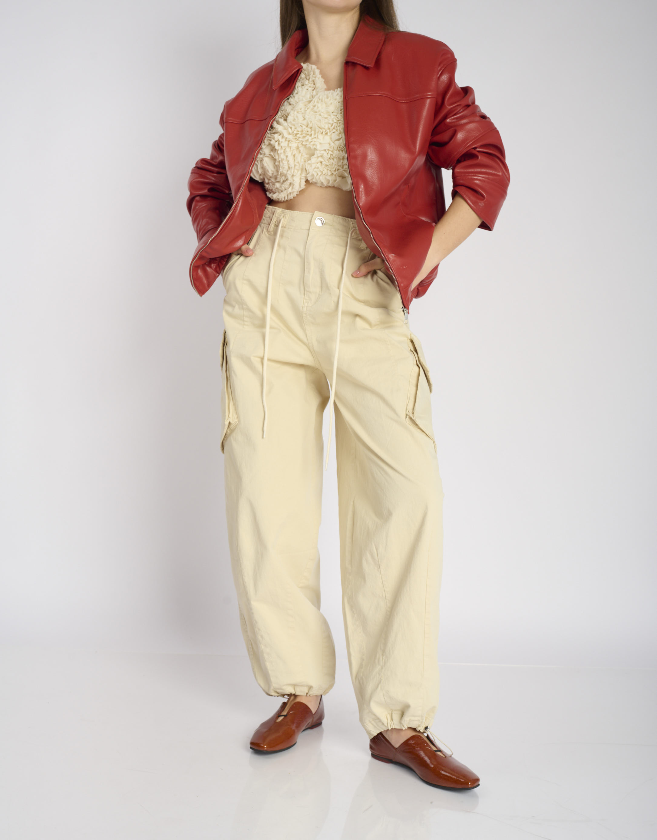 נעלי נשים - Yuko Imanishi - נעלי עור שטוחות  AZU - חום נחש2