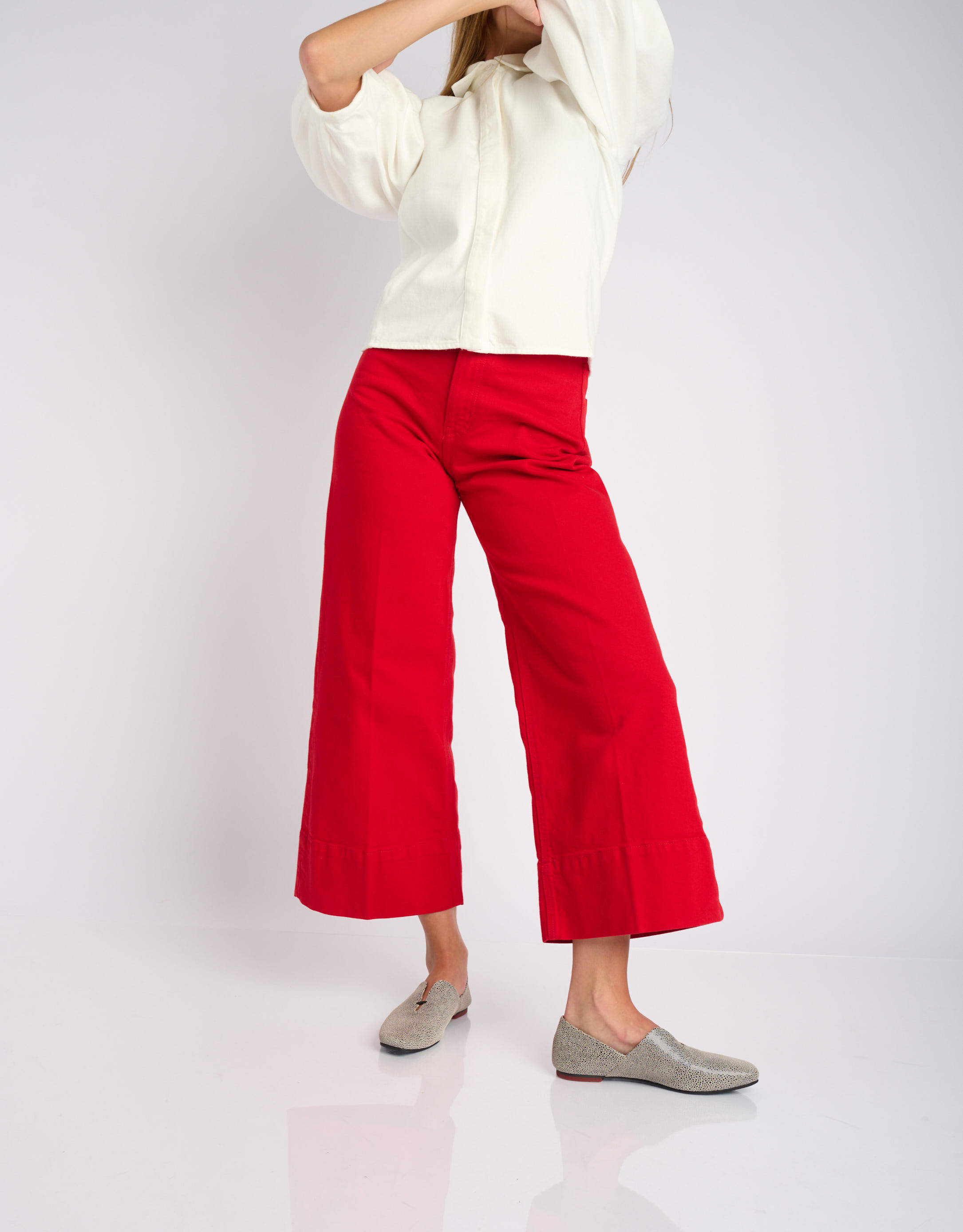 נעלי נשים - Yuko Imanishi - נעלי עור שטוחות  AZU - אפור   שחור3