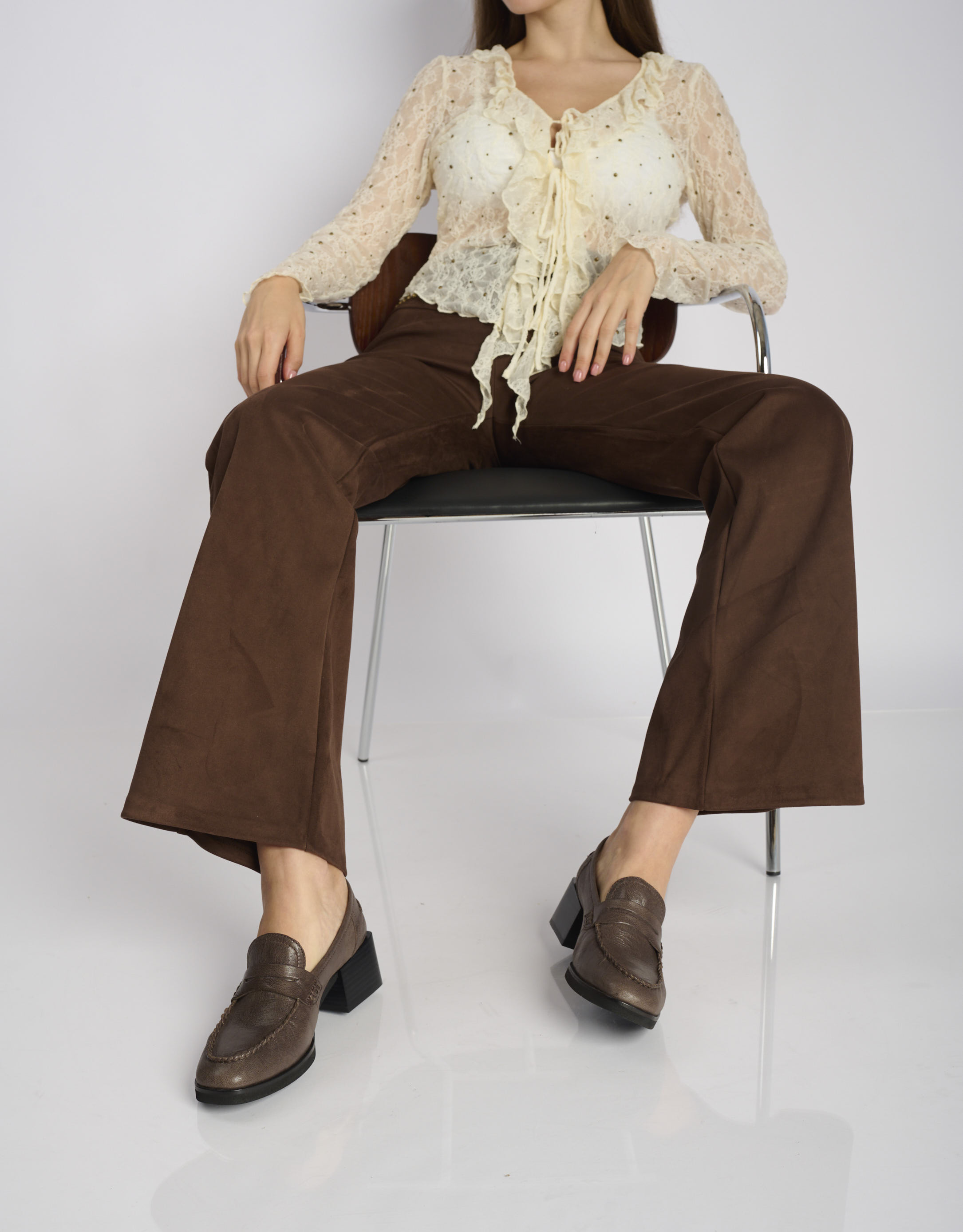 נעלי נשים - Yuko Imanishi - נעלי מוקסין RIRI - חום1