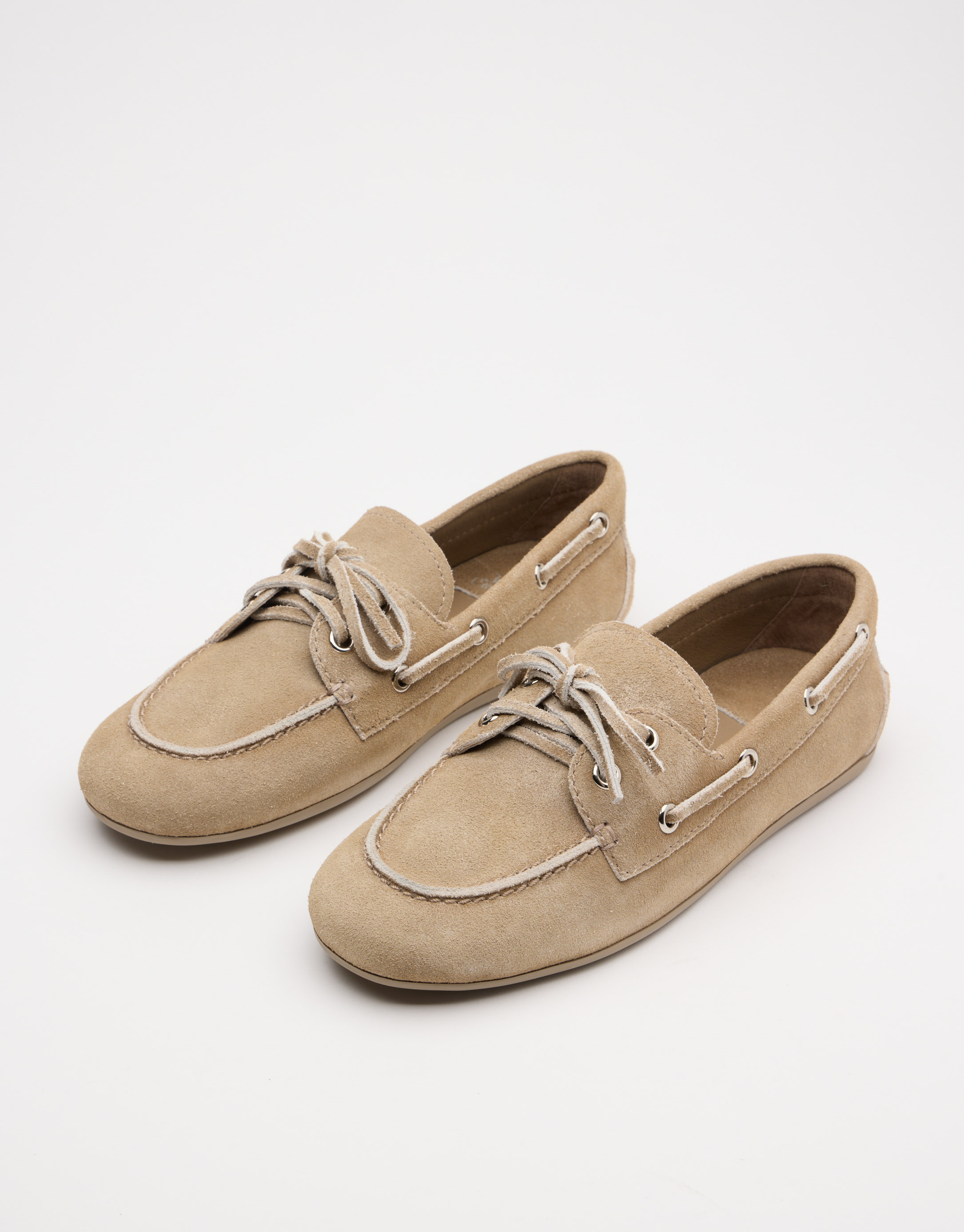 נעלי נשים - Jeffrey Campbell - נעלי מוקסין זמש BOAST - אפור חום1