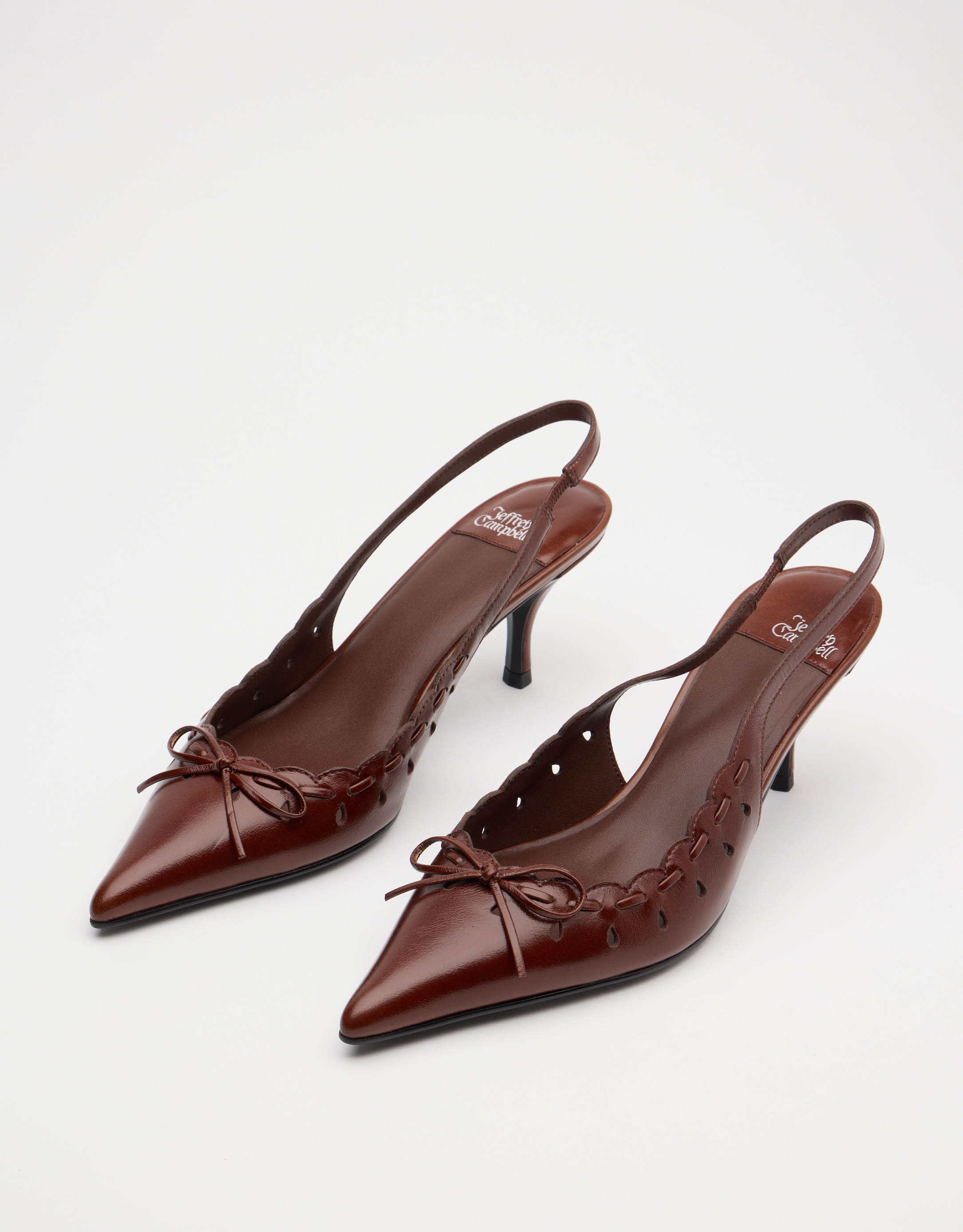 נעלי נשים - Jeffrey Campbell - נעלי סירה עם עקב CANELE - חום2