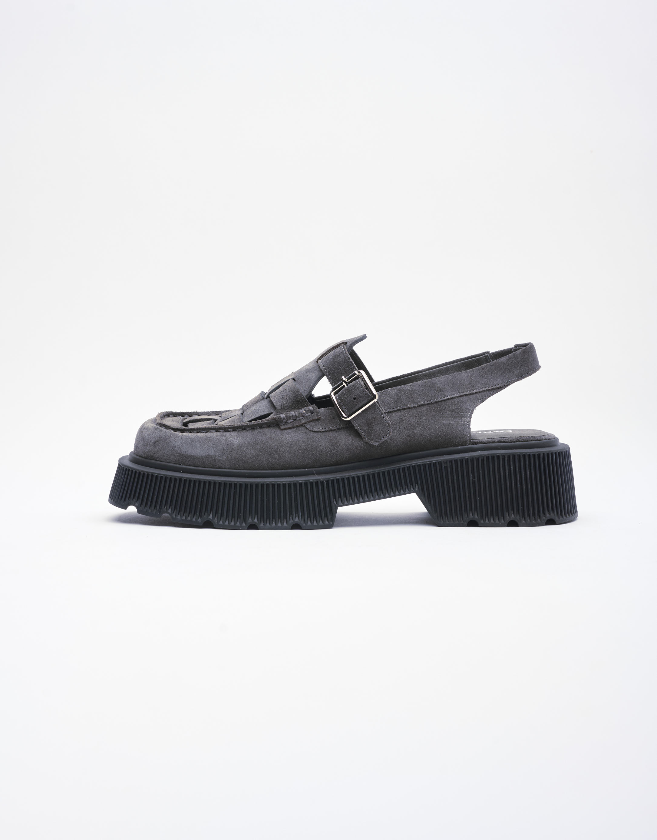 נעלי נשים - Jeffrey Campbell - נעלי פלטפורמה CROSSED זמש - אפור2