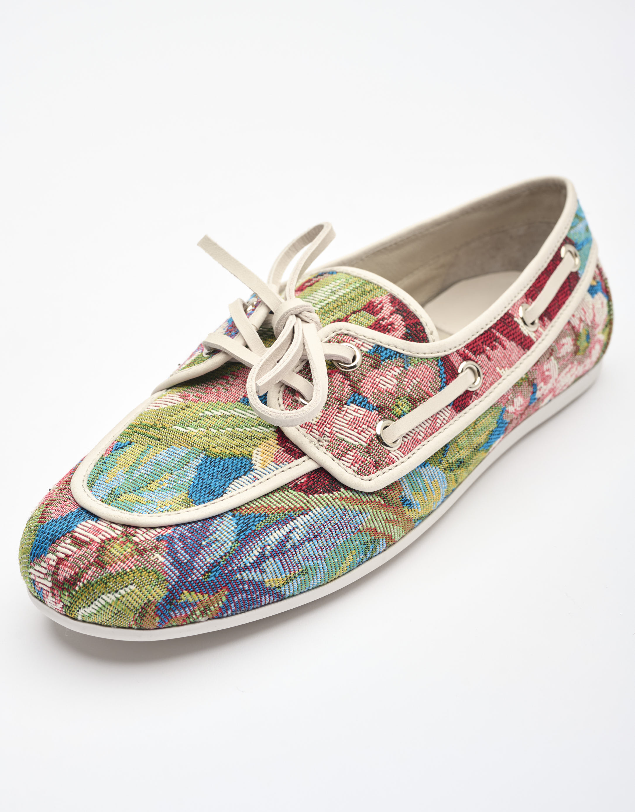 נעלי נשים - Jeffrey Campbell - מוקסינים פרחוניים BOAST - כחול3