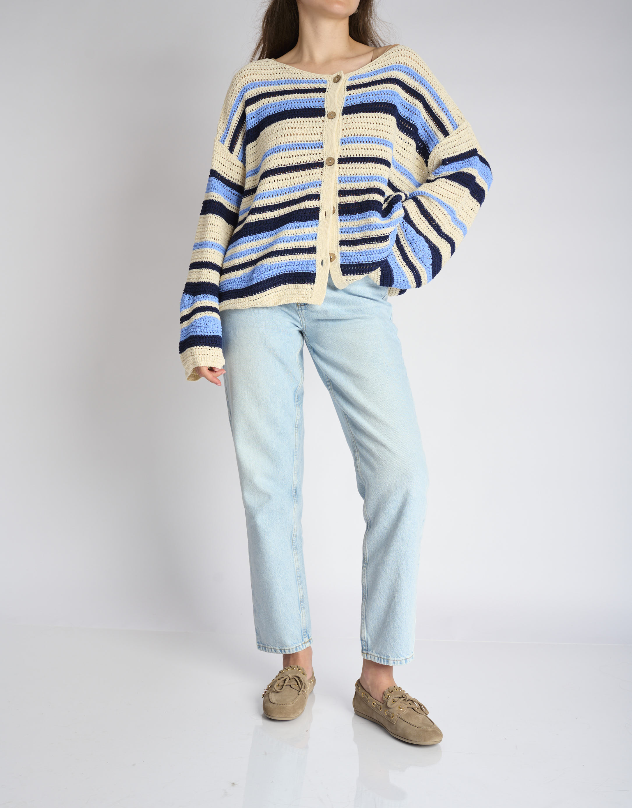 נעלי נשים - Jeffrey Campbell - מוקסינים BOAST קישוטים - אפור חום2