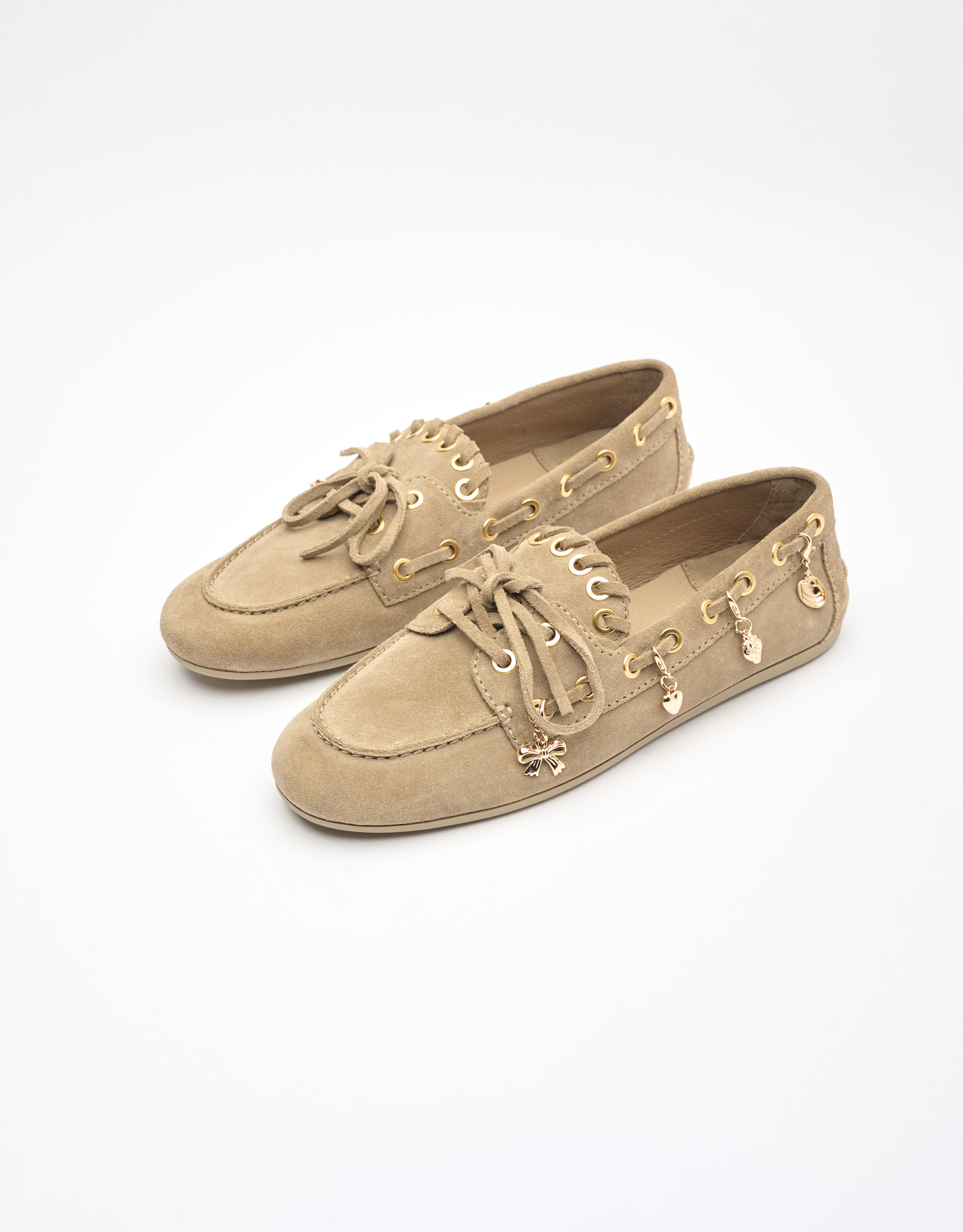 נעלי נשים - Jeffrey Campbell - מוקסינים BOAST קישוטים - אפור חום3