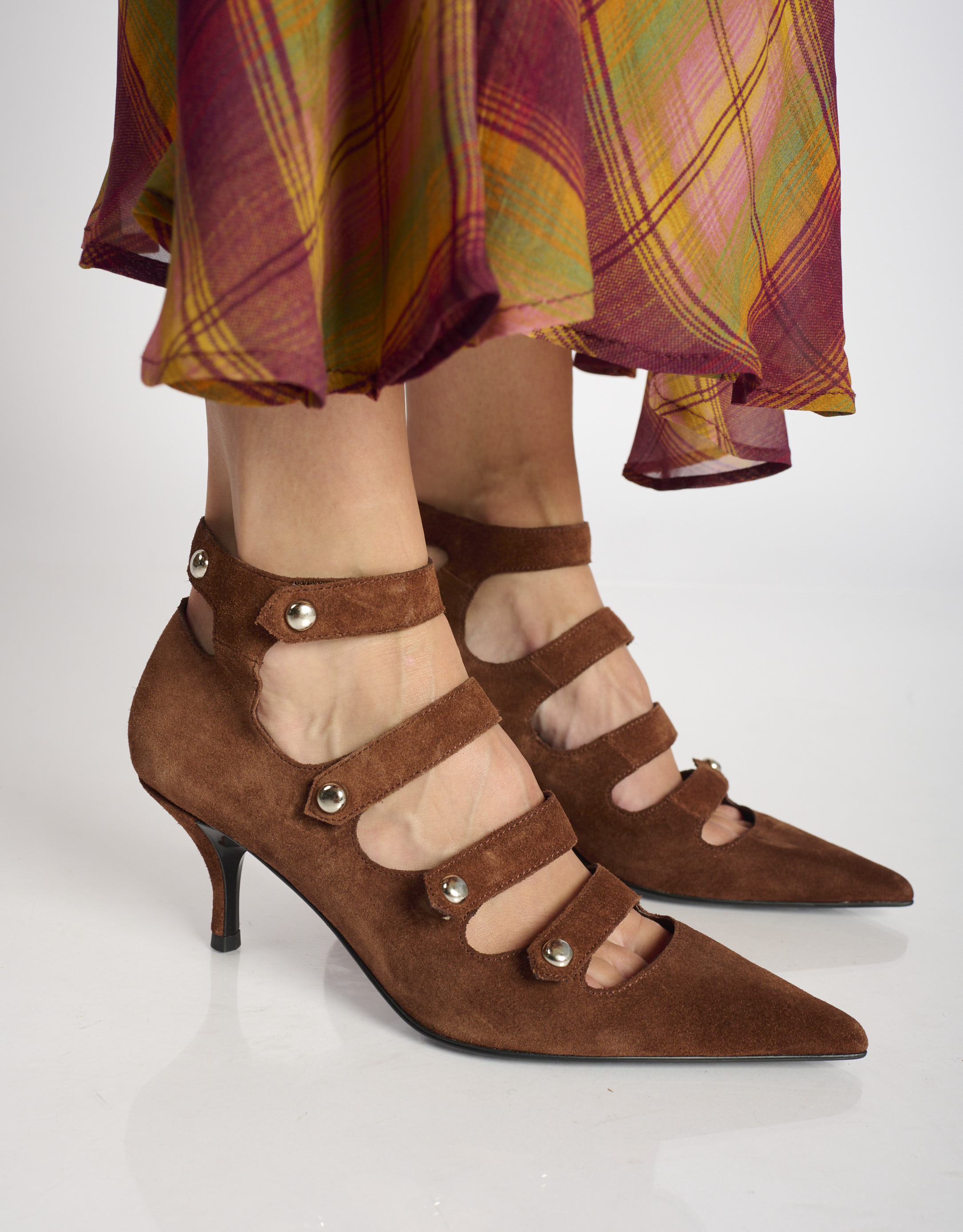 נעלי נשים - Jeffrey Campbell - נעלי עקב מזמש REPORTER - חום3