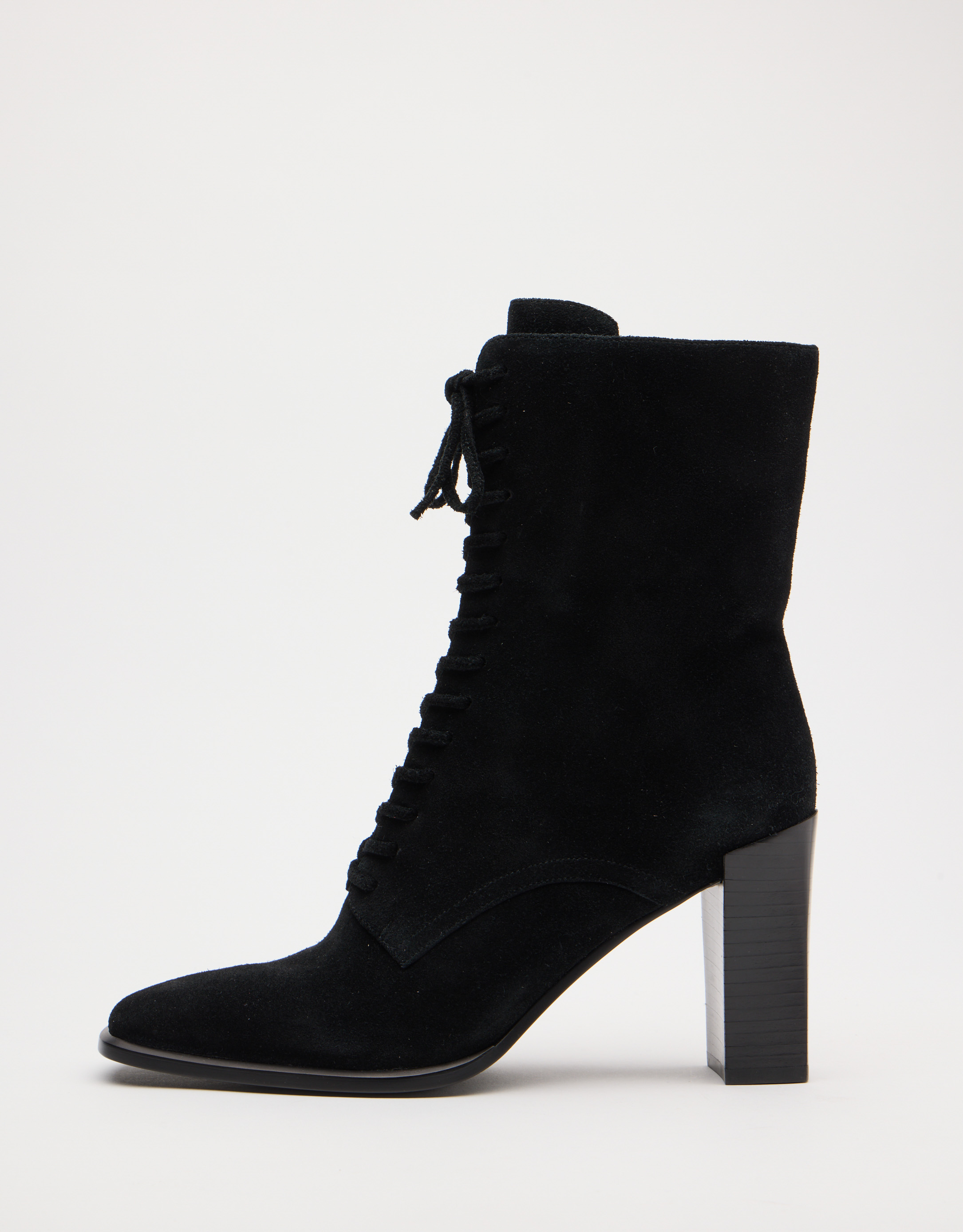 נעלי נשים - Jeffrey Campbell - מגפוני זמש עם שרוכים  SCR - שחור2