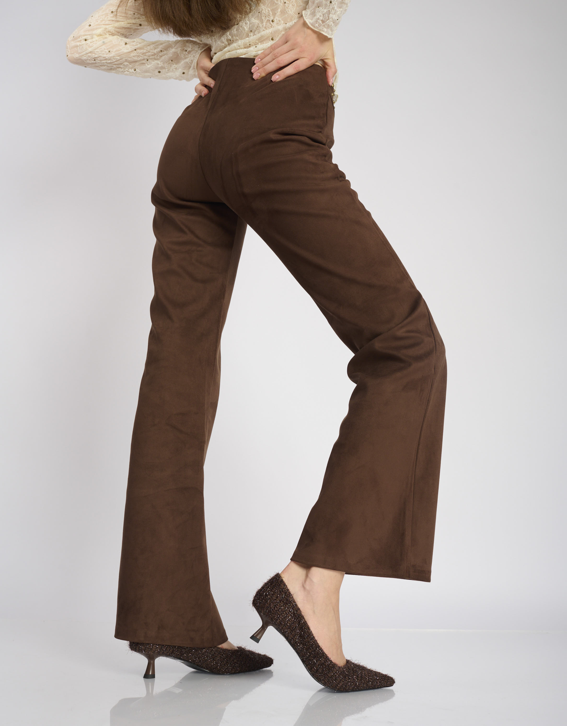 נעלי נשים -  - נעלי סירה עם עקב LOBELIA - חום כהה1